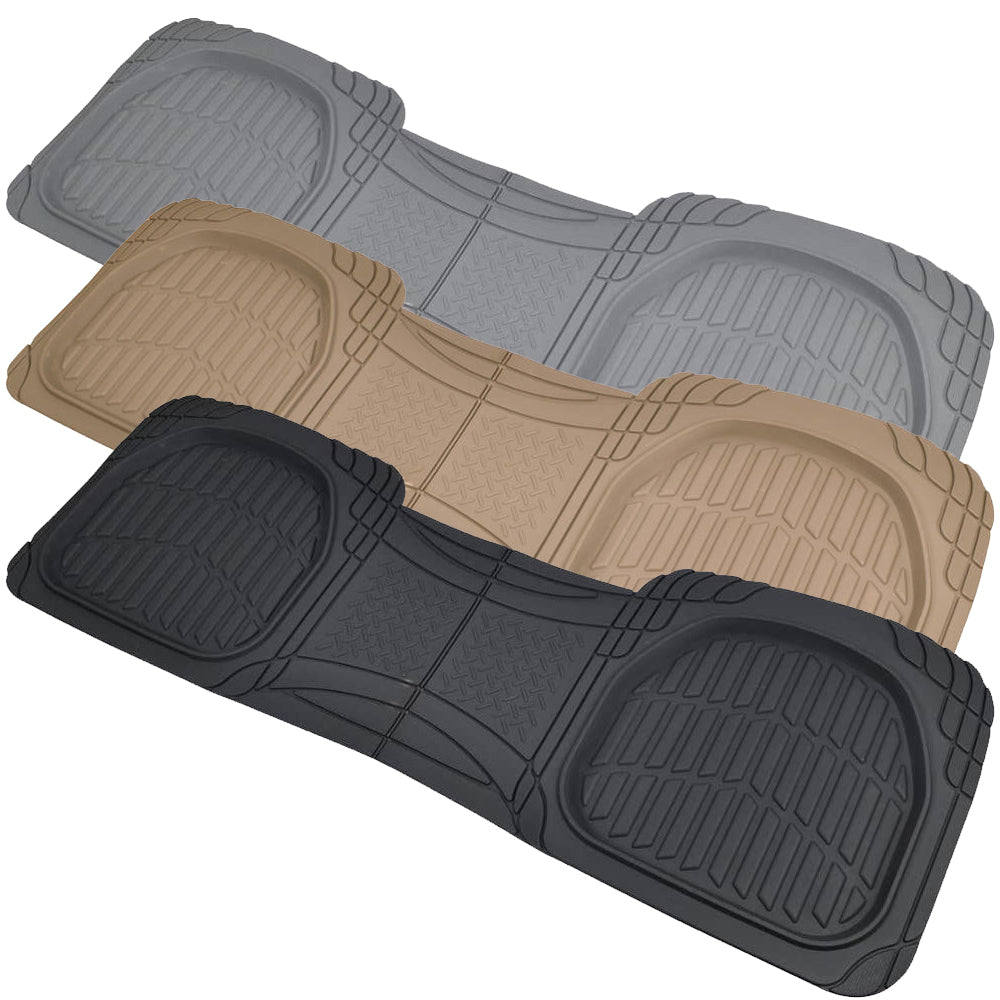 Motor Trend PRO920 Premium FlexTough Deep Dish Complementary Rear Rubber Floor Mats Liners All-Weather Protection Universal Design for Cars Sedan Truck SUV - Beige:#E1C699