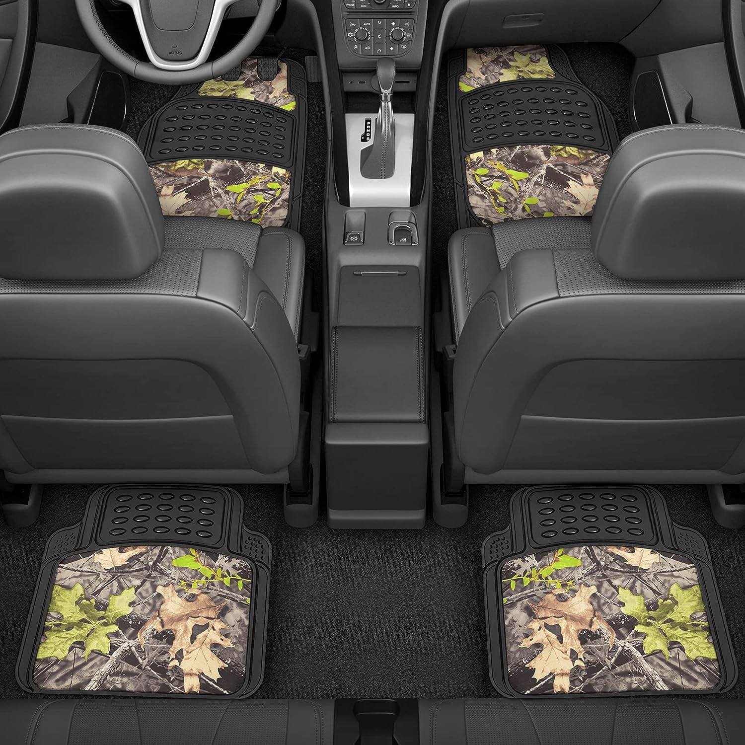 BDK Camouflage 4 Piece All Weather Waterproof Rubber Car Floor Mats - Fit Most Car Truck SUV, Trimmable, Heavy Duty - MT-684-CM