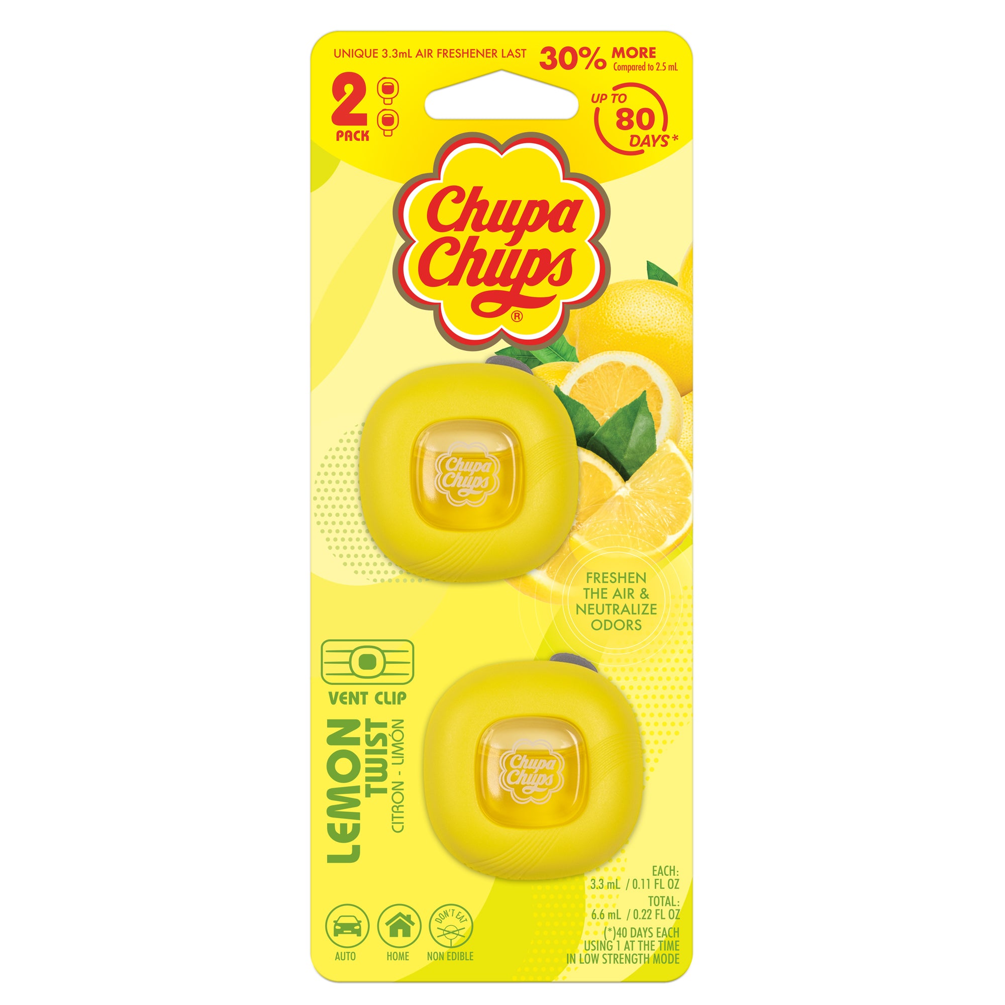 Chupa Chups 2-Pack Air Freshener - Lemon Twist