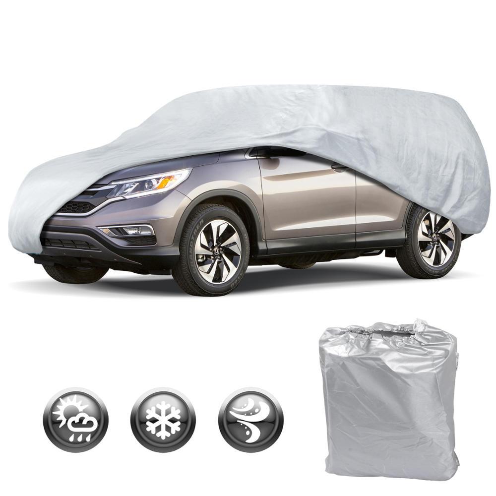 MotorTrend WeatherWear 1-Poly Layer Vehicle Cover for Cars, SUVs, Trucks, Vans - Weather-Proof, Water-Resistant, All Seasons (Fits up to 200")