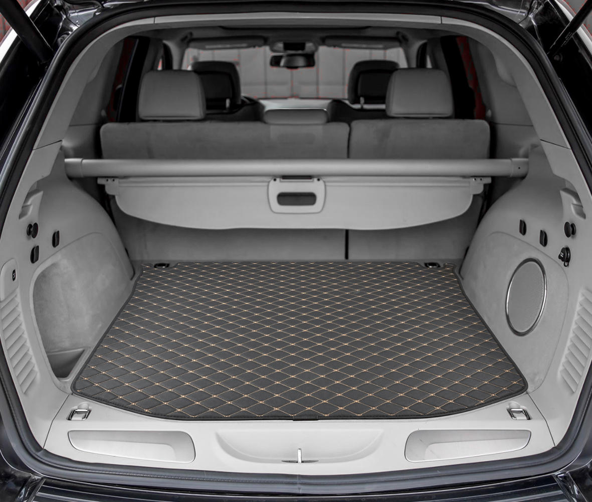 BDK Custom Fit Diamond Stitch Leatherette Trunk/Cargo Liner Mat for Jeep Grand Cherokee (2014 - 2016)