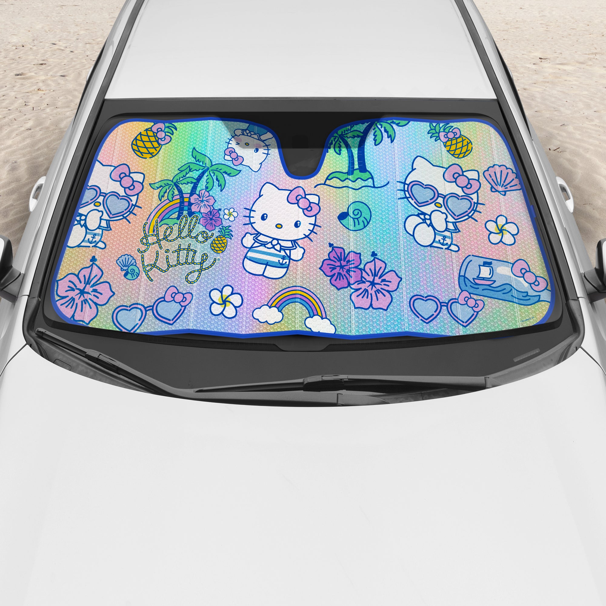 Carbella Sanrio Hello Kitty Summer Sailing Front Windshield Sunshade (58" x 28")