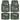 CAT 4-Piece Two-Tone Metallic-Look Front Floor Mats and Rear Floor Mats - Heavy Duty, All Weather, Trim to Fit - Green/Silver