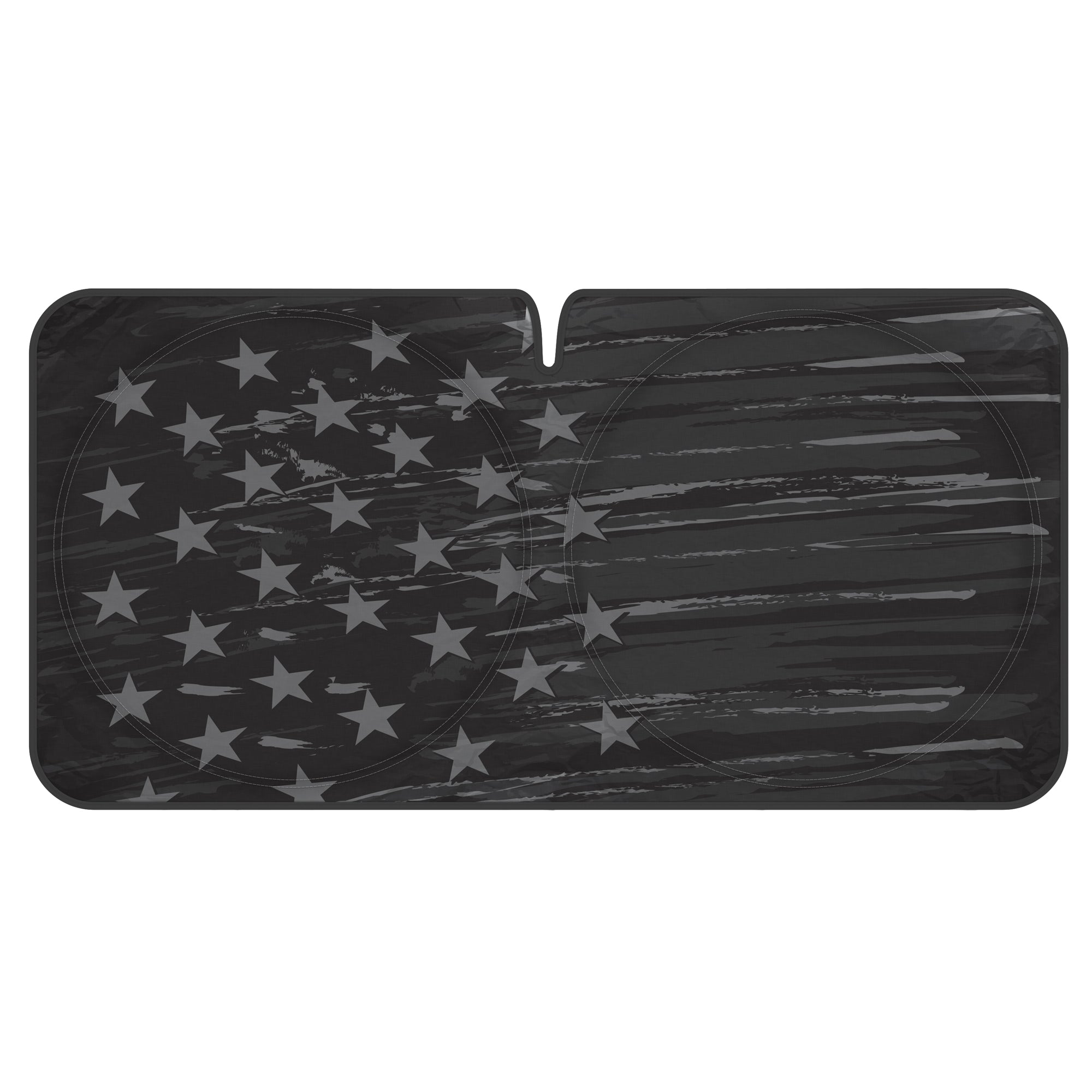 MotorTrend Vintage Black US Flag Front Windshield Sunshade (Large 69" x 35")