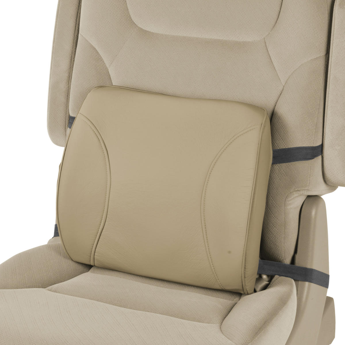 BDK BS-300-BK Durable Foam Lumbar Support 3D Balanced Firmness Cushion-Lower Back Pain Relief-Best for Office Chair, Car Seat, Recliner, Black - Black:#000000