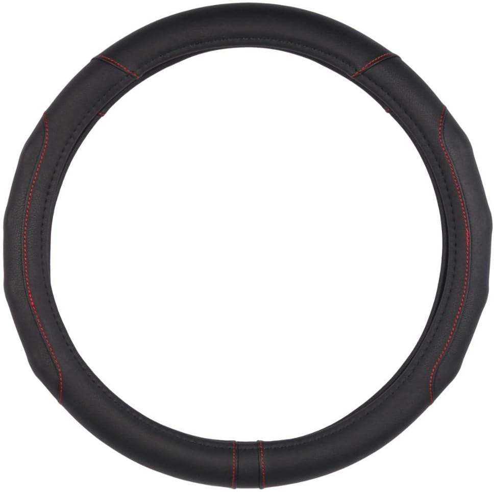 MotorTrend GripDrive Accent Stitched Ergonomic Grip Steering Wheel Cover (Fits 14.5" - 15.5")