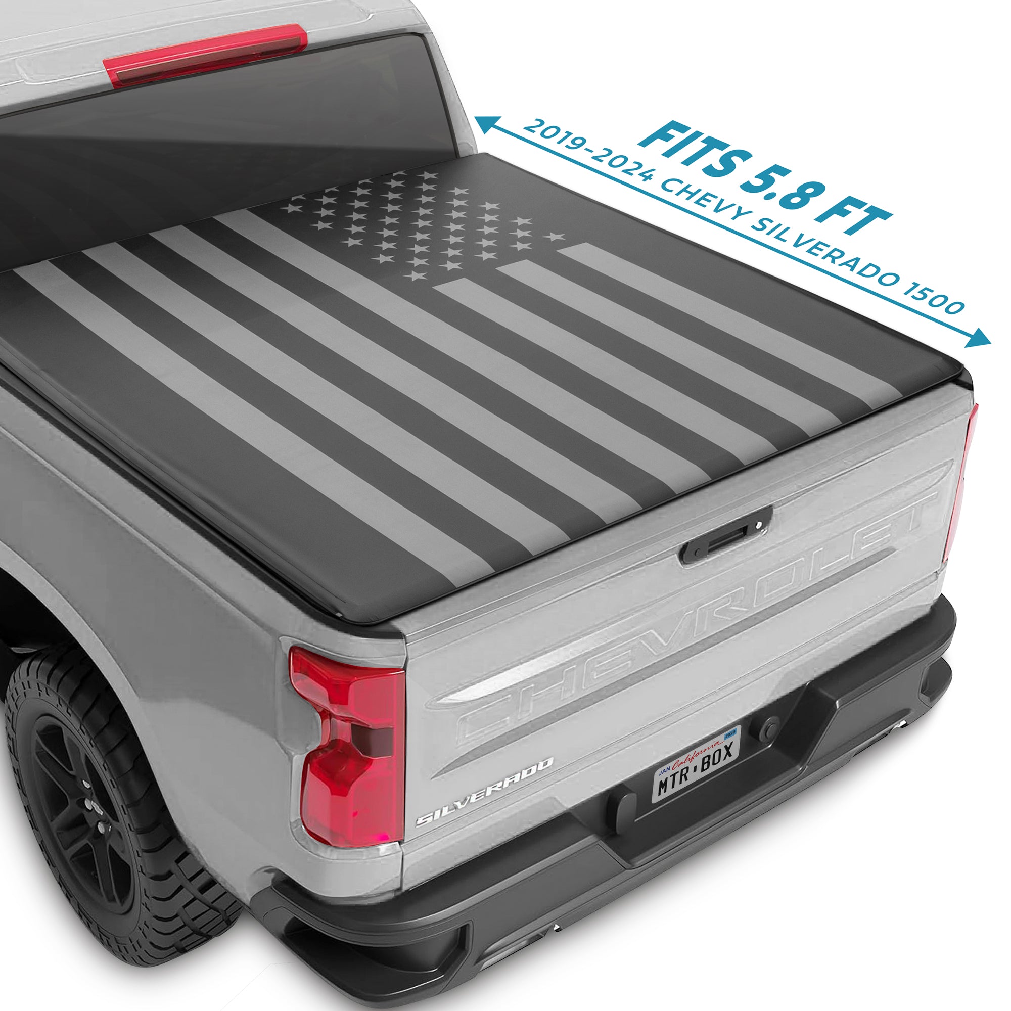 5.8ft Roll-Up Bed Tonneau Cover For 2019-2024 Chevy Silverado & GMC Sierra 1500 New Body