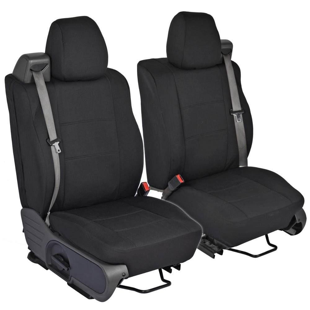 PolyCustom Seat Covers for Ford F-150 Regular & Extended Cab 04-08 - Integrated Seat Belt - EasyWrap Cloth (3 Color) - Black:#000000