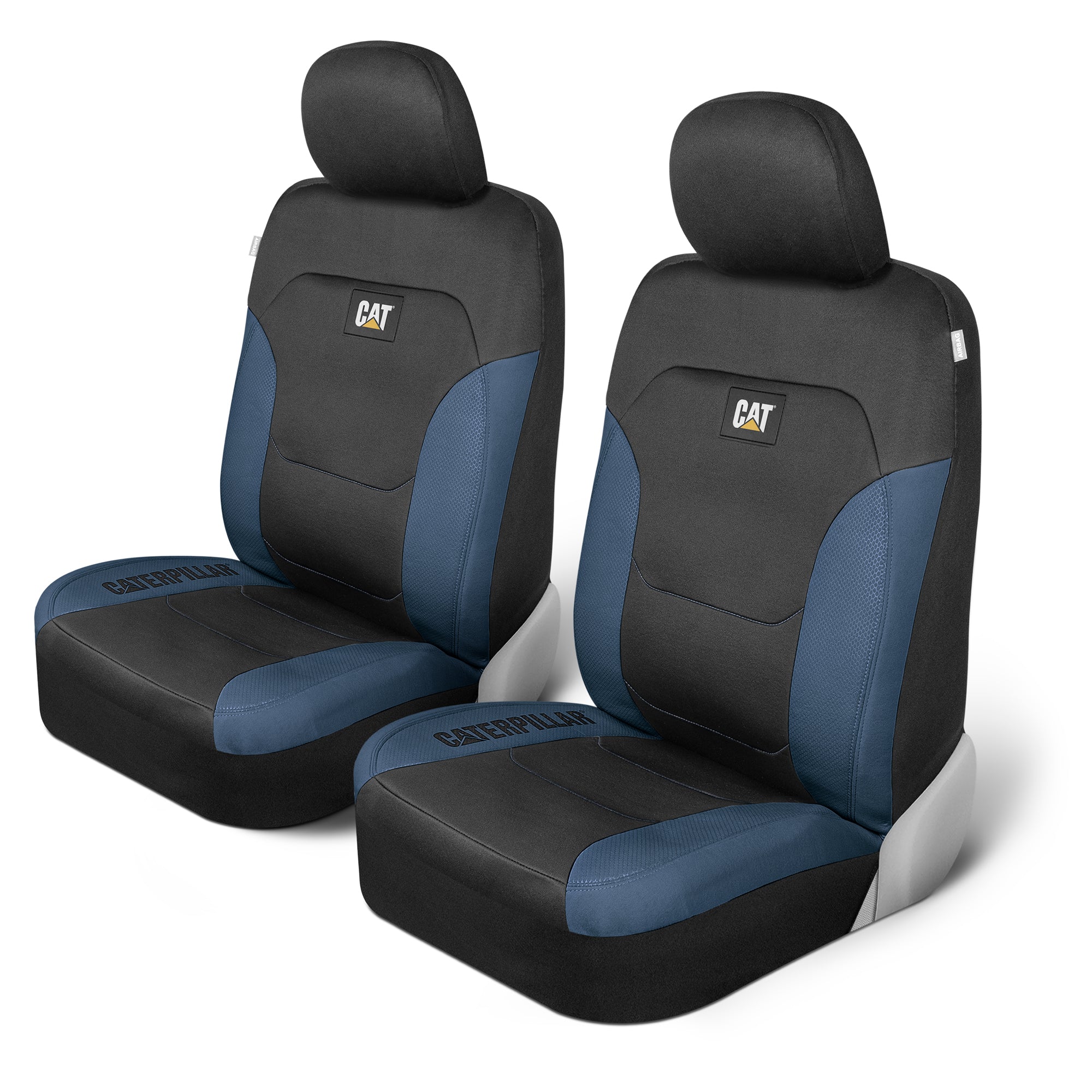 CAT 2-Pack FlexFit Honeycomb Front Seat Covers - Blue