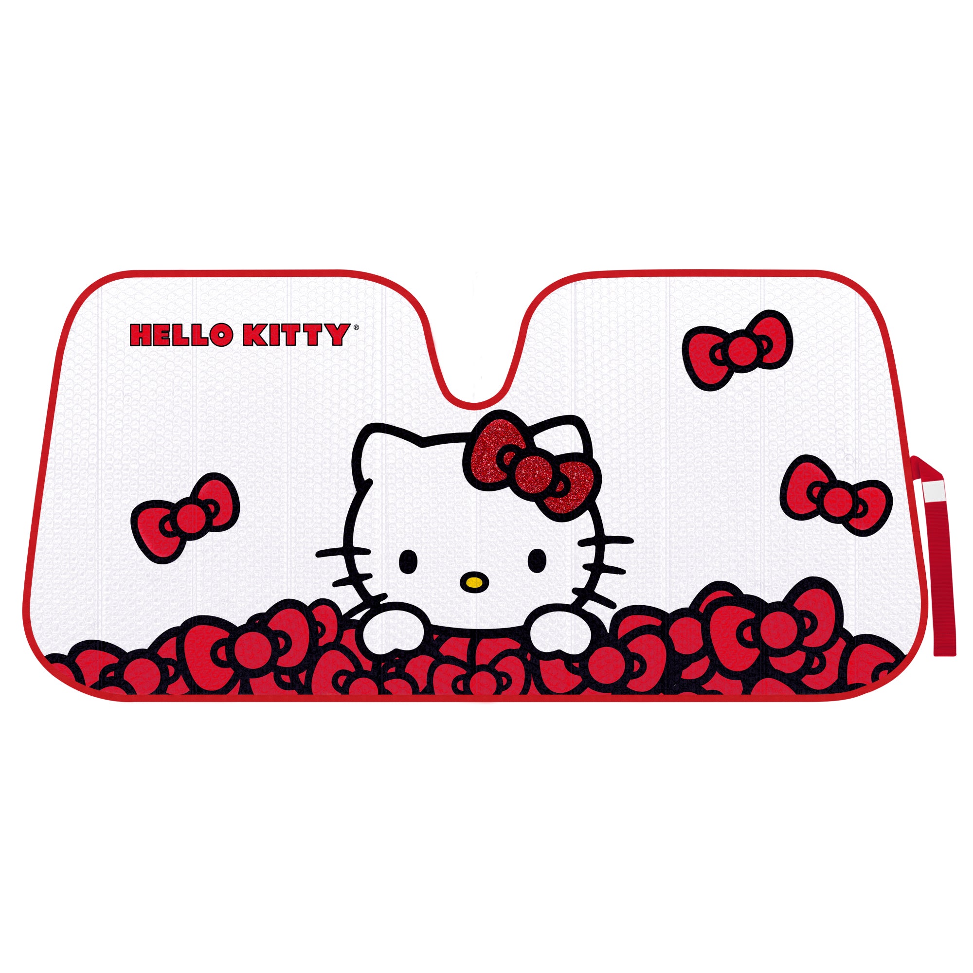 Carbella Official Hello Kitty Front Windshield Sunshade Red Bow Dreams (58" x 27")