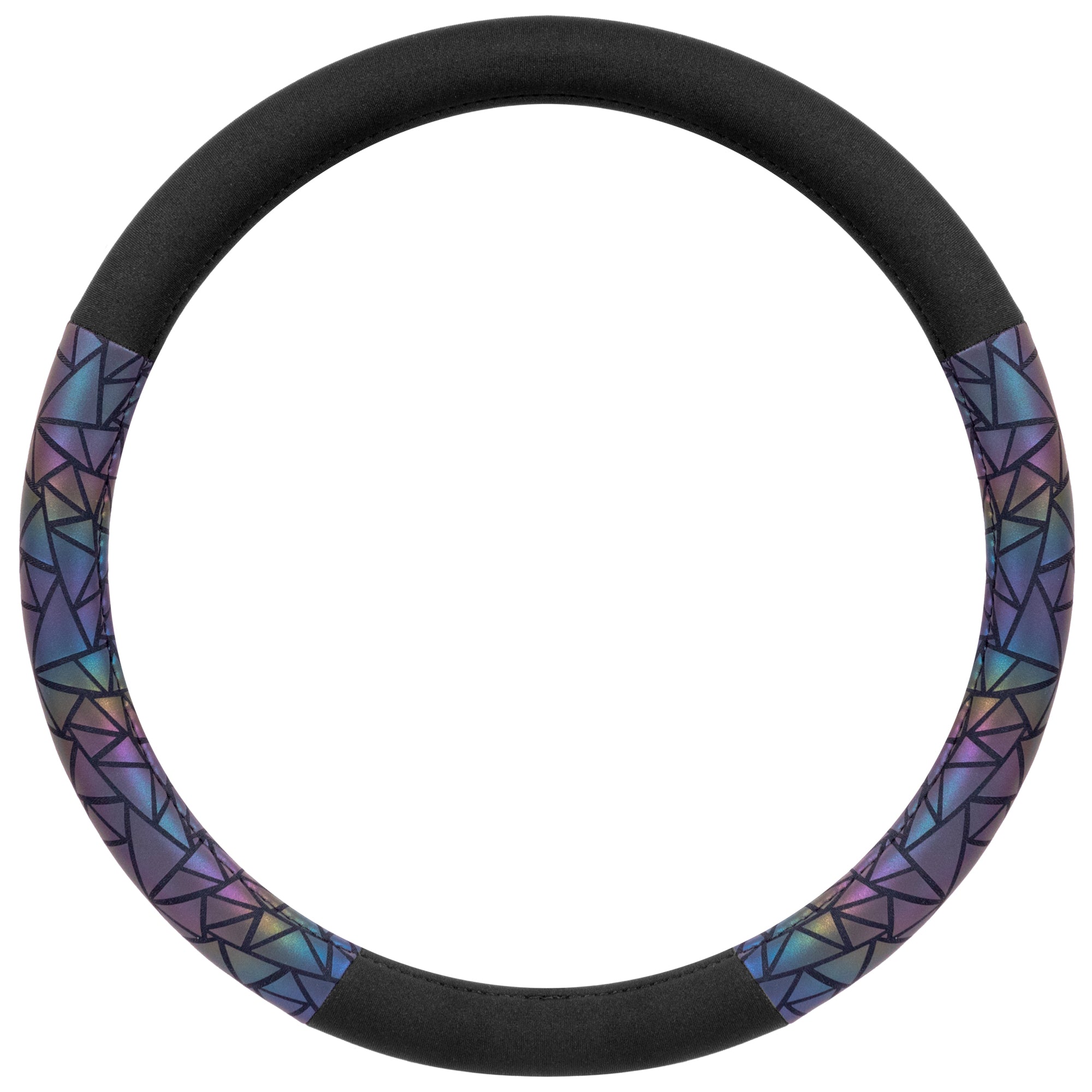 BDK Geometric Prism Sparkle Steering Wheel Cover (Fits 14.5" - 15.5")