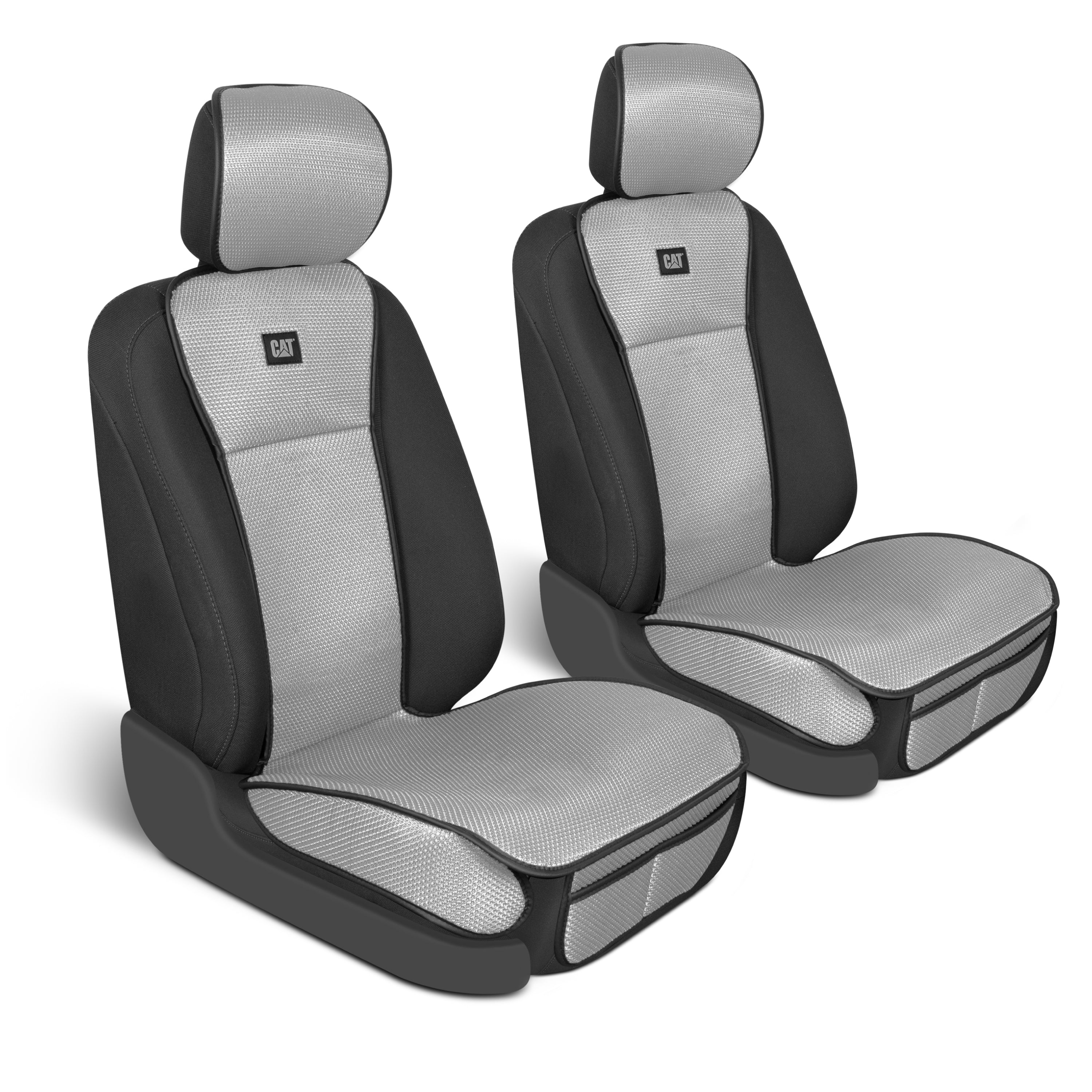 CAT 2-Pack AeroMesh Front Seat Covers - Gray