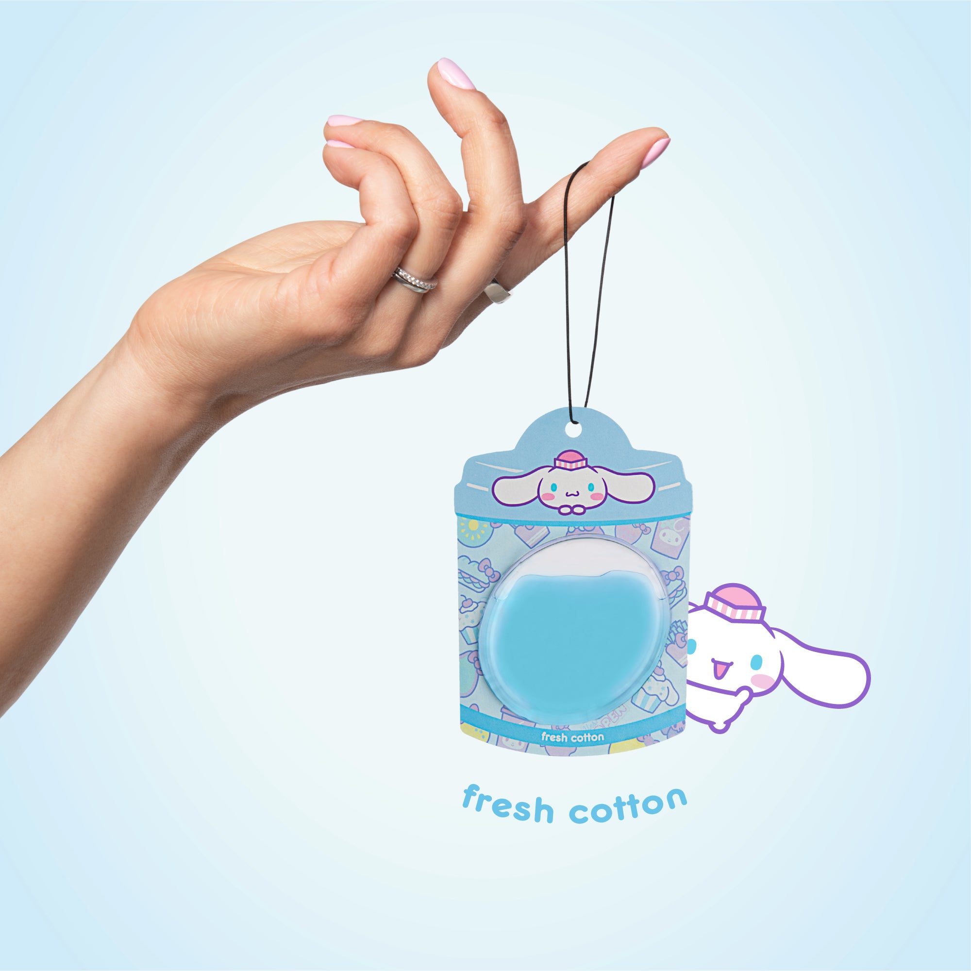 Hello Kitty and Friends Car Air Freshener (Cinnamoroll - Fresh Cotton) Hanging Gel Area Deodorizer, Long-Lasting Car Scents Air Freshener, Cute Automotive Sanrio Accessories Decor, 2-Pack