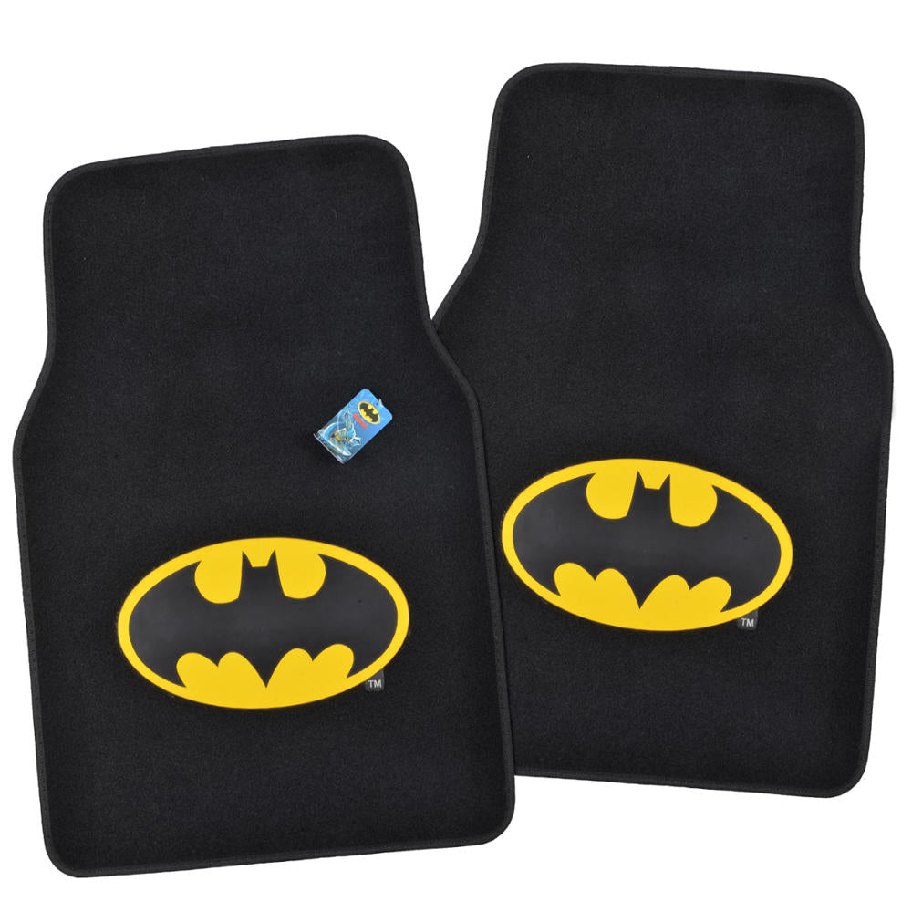 Warner Bros DC Comics 4-Piece Batman Logo Front Floor Mats and Rear Floor Mats