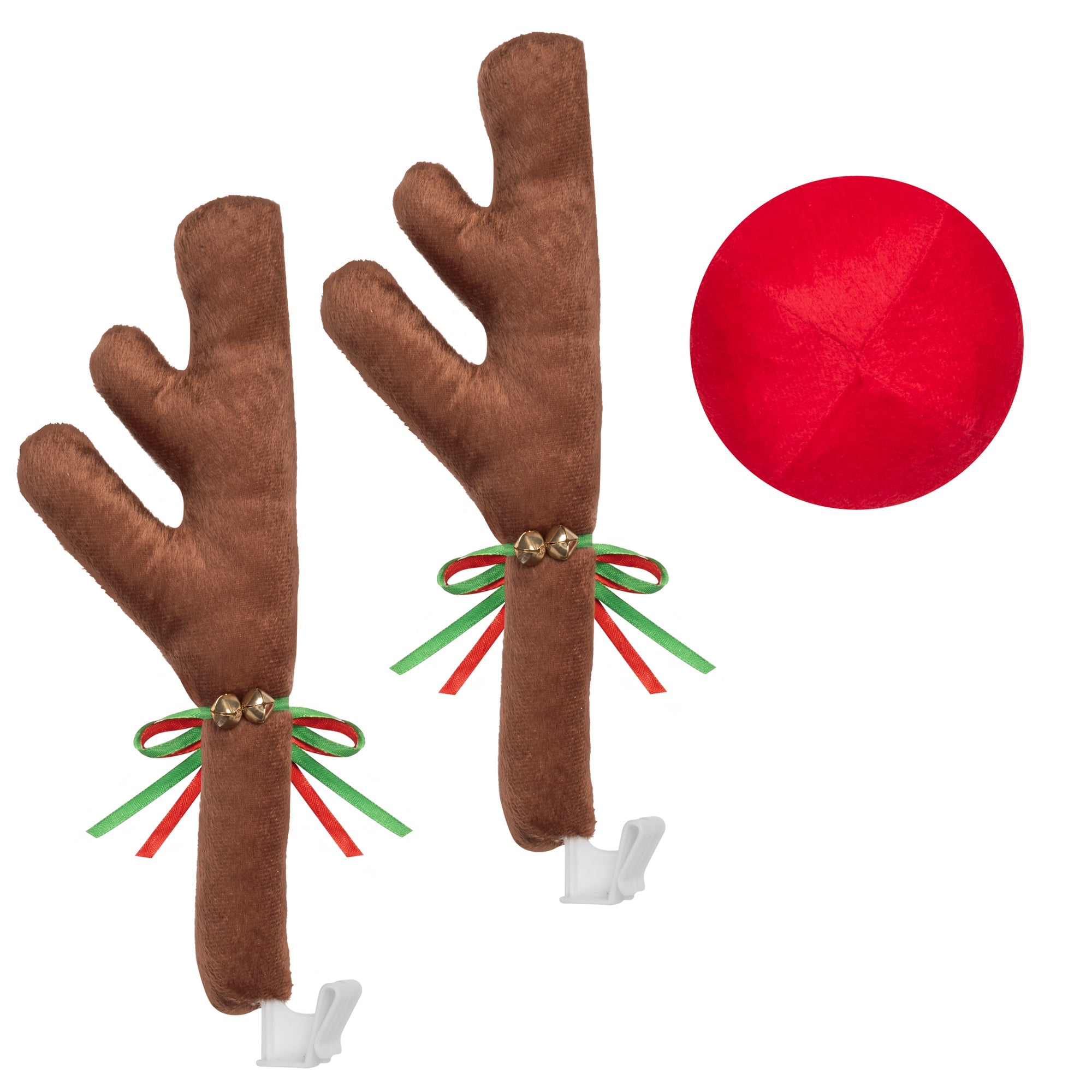 Carbella 3-Piece Holiday Antlers and Red Nose