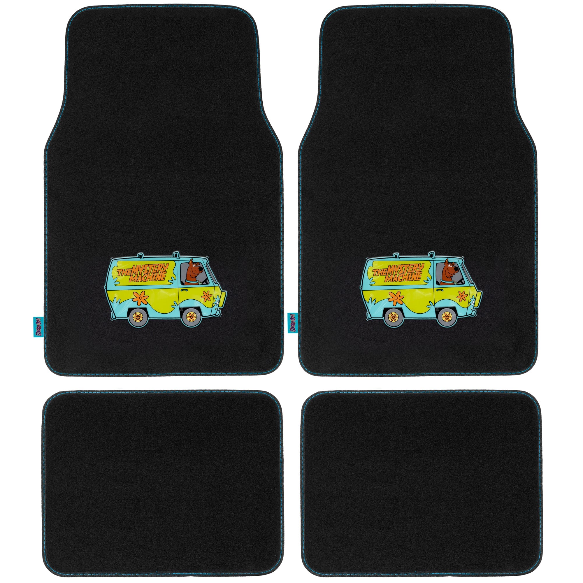 Warner Bros Scooby Doo 4-Piece Myster Machine Front Floor Mats and Rear Floor Mats