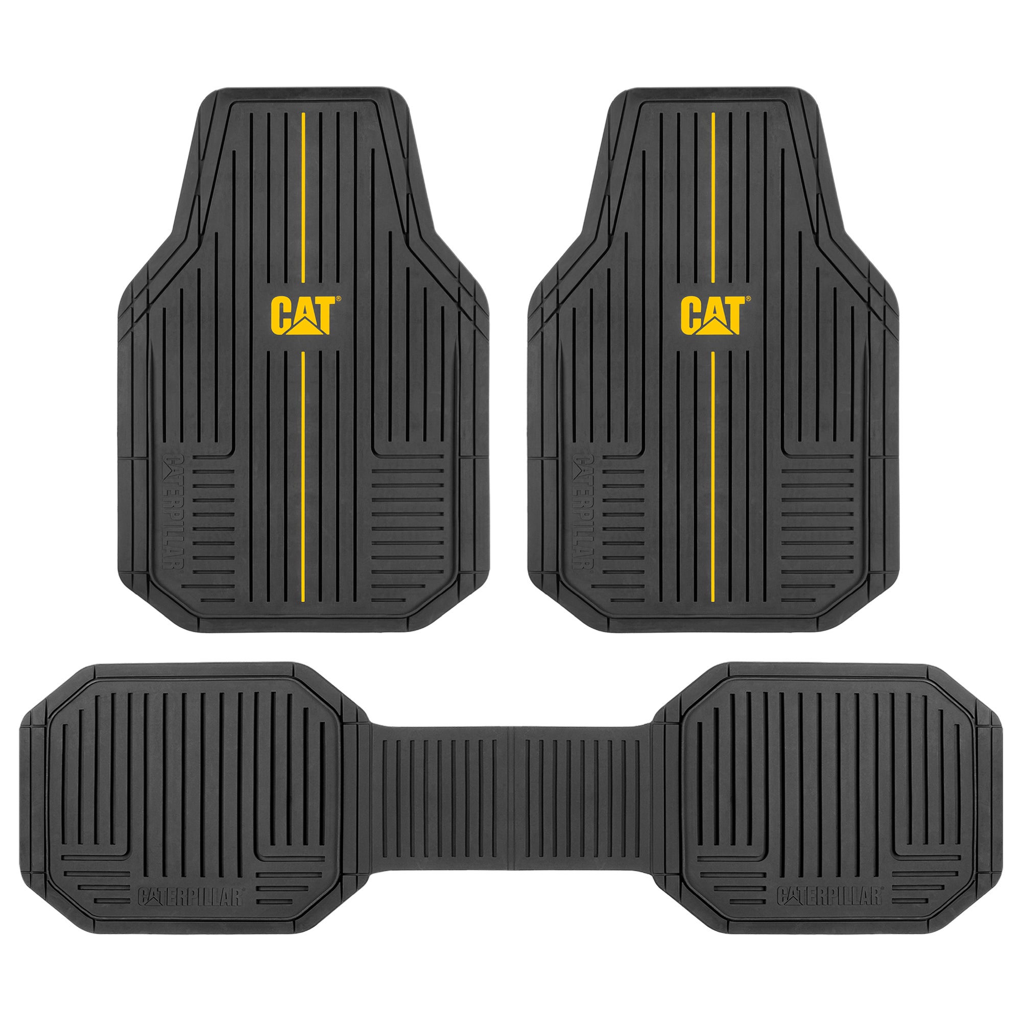 CAT® Heavy-Duty 4 Piece Black Floor Mats for Cars, Trucks & SUVs – Trim-to-Fit All-Weather Rubber Car Mats Full Set, Waterproof Interior Accessories, Car Rug Protection & Automotive Floor Liners