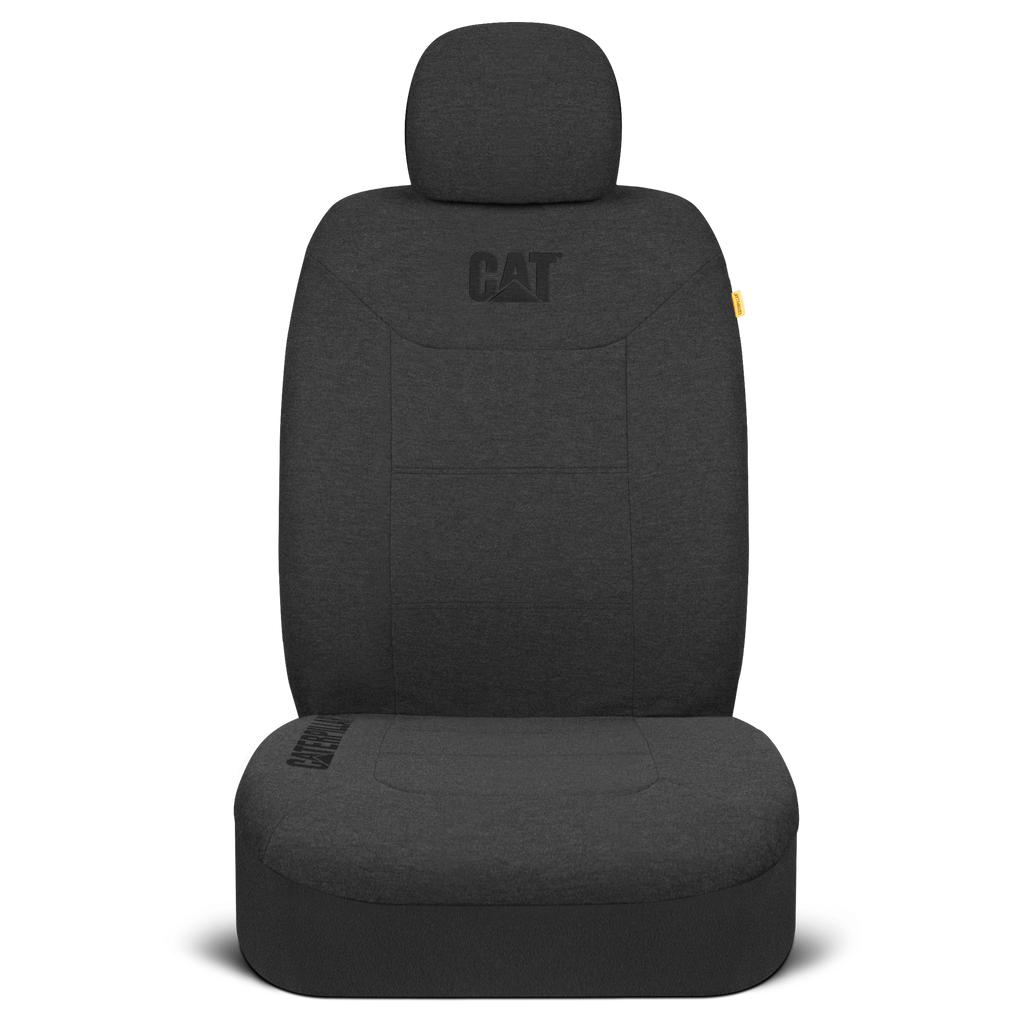 Cat® CozyBlend™ JerseyHeather Car Seat Covers Charcoal Gray Heather - Premium Jersey Fabric - Breathable Cotton Blend for Trucks SUV Automotive 2pc Front Set