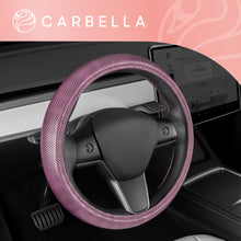 Load image into Gallery viewer, Carbella Purple Steering Wheel Cover, Standard 15 Inch Size Fits Most Vehicles, Cute Shiny Bling Car Steering Wheel Cover with Herringbone Detail, Car Accessories for Women