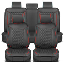 Load image into Gallery viewer, Motorbox Car Seat Covers – Prestige Edition Faux Leather Seat Covers for Car – Diamond Stitched Cushioned Seat Protectors for Automotive Accessories, Trucks, SUV, Car – Full Set