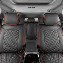 Load image into Gallery viewer, Motorbox Car Seat Covers – Prestige Edition Faux Leather Seat Covers for Car – Diamond Stitched Cushioned Seat Protectors for Automotive Accessories, Trucks, SUV, Car – Full Set