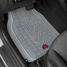 Load image into Gallery viewer, Motor Trend Grand Prix Tire Tread Rubber Car Floor Mats for Autos SUV Truck &amp; Van - All-Weather Waterproof Protection Front Seat Liners, Trim to Fit Most Vehicles, Black