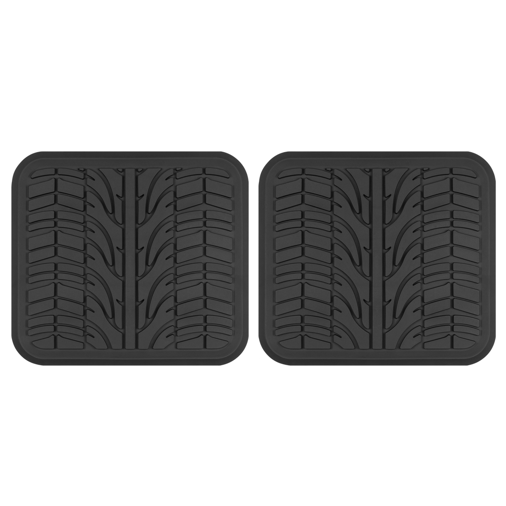 Motor Trend Grand Prix Tire Tread Rubber Car Floor Mats for Auto SUV Truck & Van - All-Weather Waterproof Protection Front Seat Liners, Trim to Fit Most Vehicles