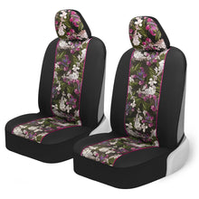 Load image into Gallery viewer, BDK Pink Flower Faux Leather Car Seat Covers for Front Seats, 2 Pack – Floral Pattern Front Seat Cover Set with Matching Headrest, Easy Installation, Fits Most Car Truck Van and SUV