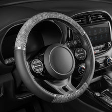 Load image into Gallery viewer, BDK Chrome Wood Grain Beige Steering Wheel Cover  for Cars, Trucks, Van, SUVs - Elegant and Comfortable Grip Accessories