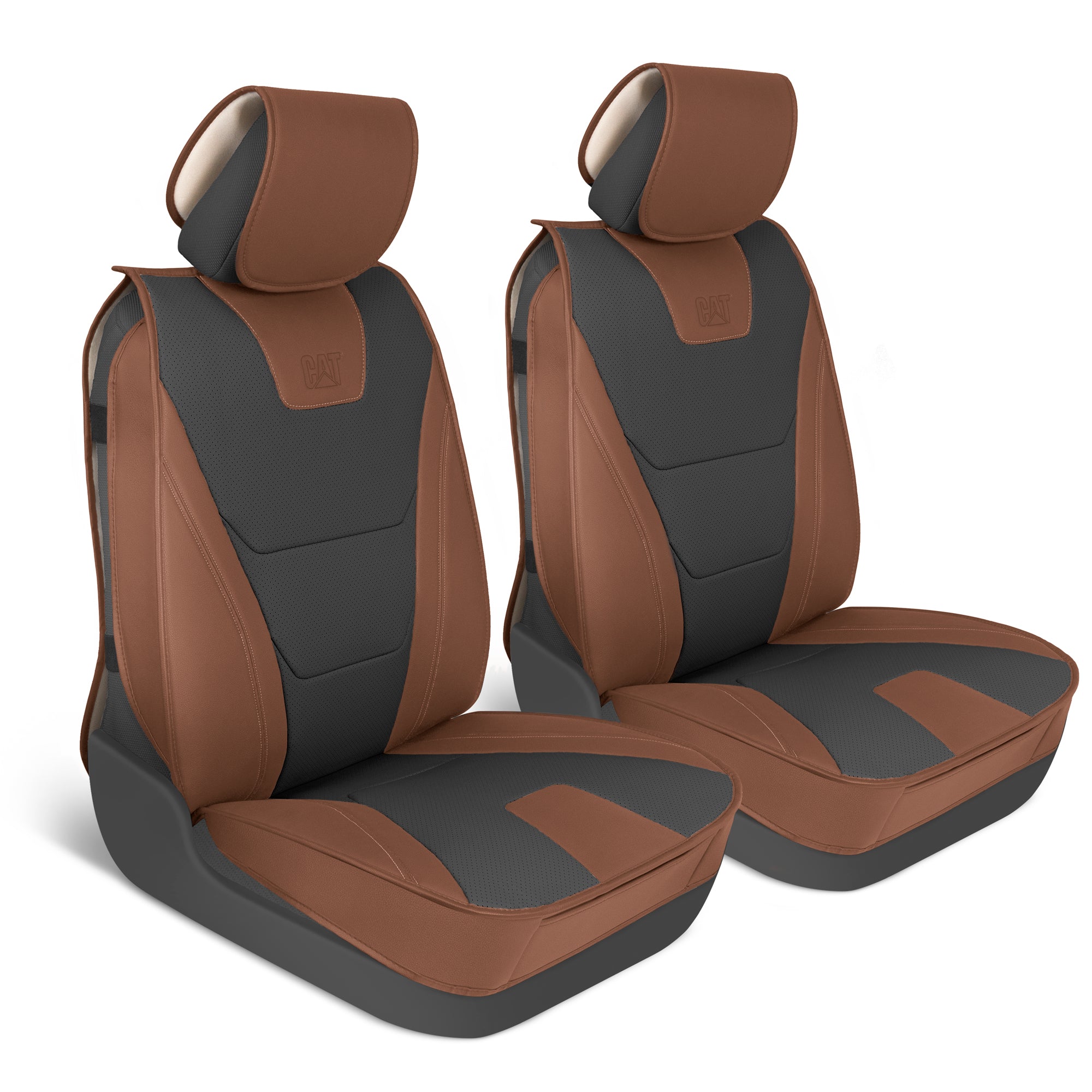 CAT 2-Pack EDGE Deluxe Front Seat Covers - Brown