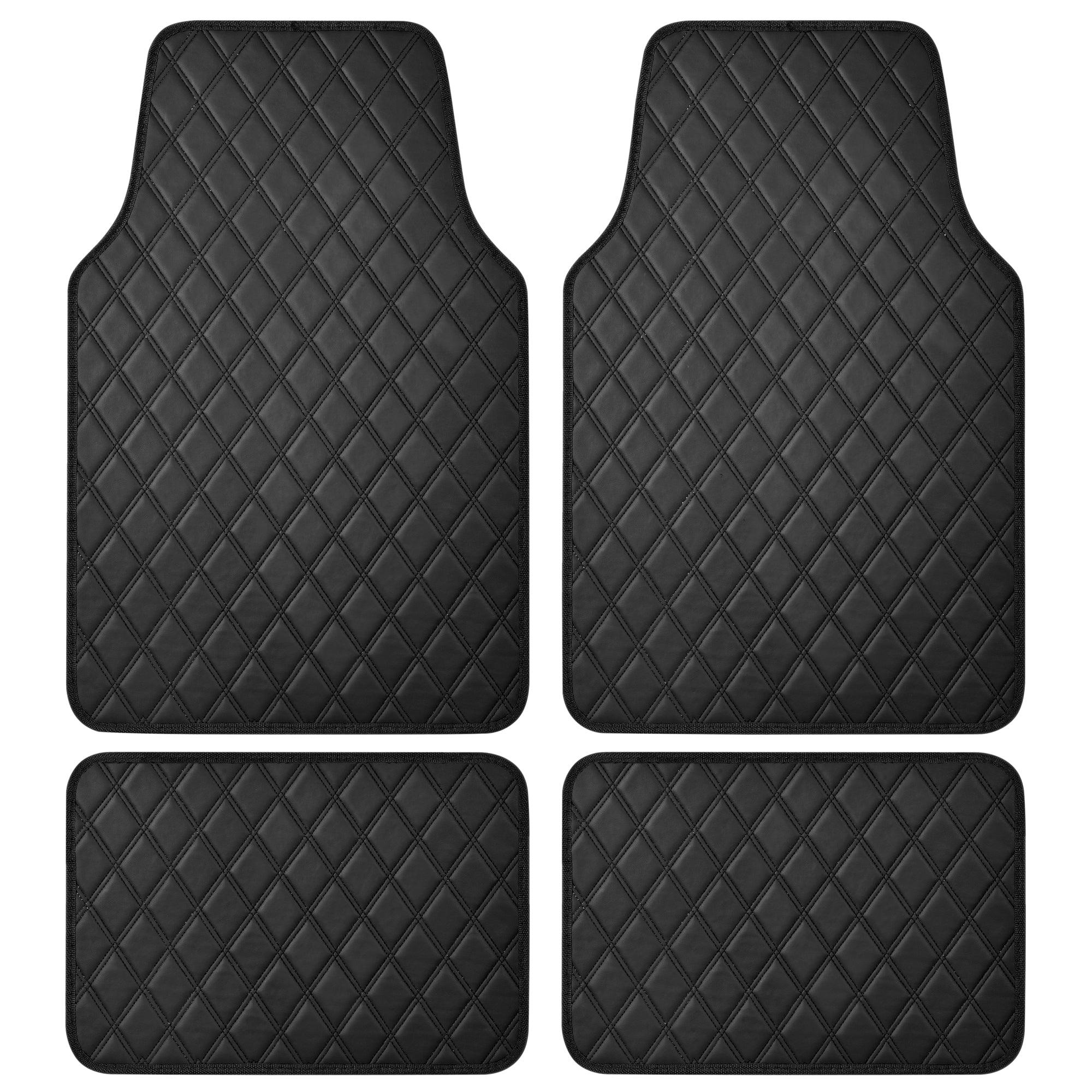 Carbella 4-piece DiamondLuxe Front Floor Mats and Rear Floor Mats - Black