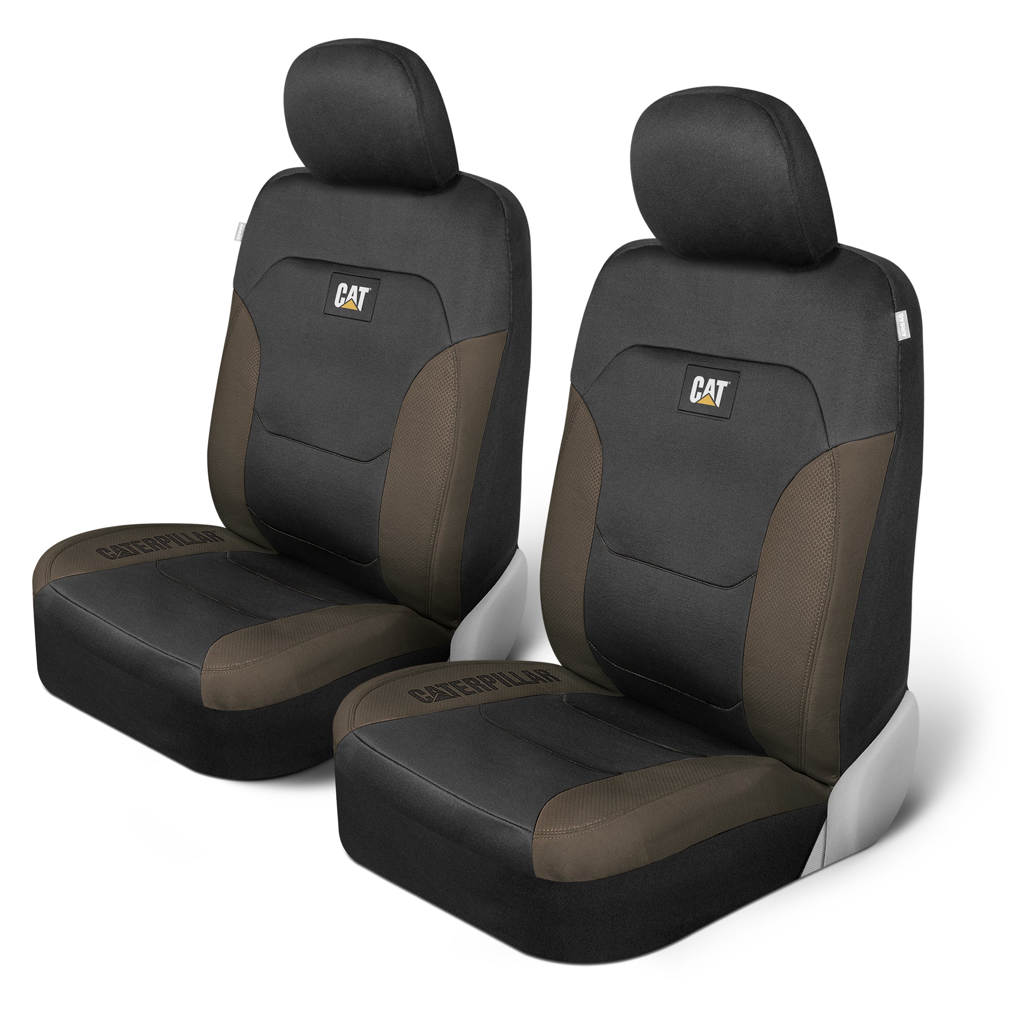 CAT 2-Pack FlexFit Honeycomb Front Seat Covers - Beige