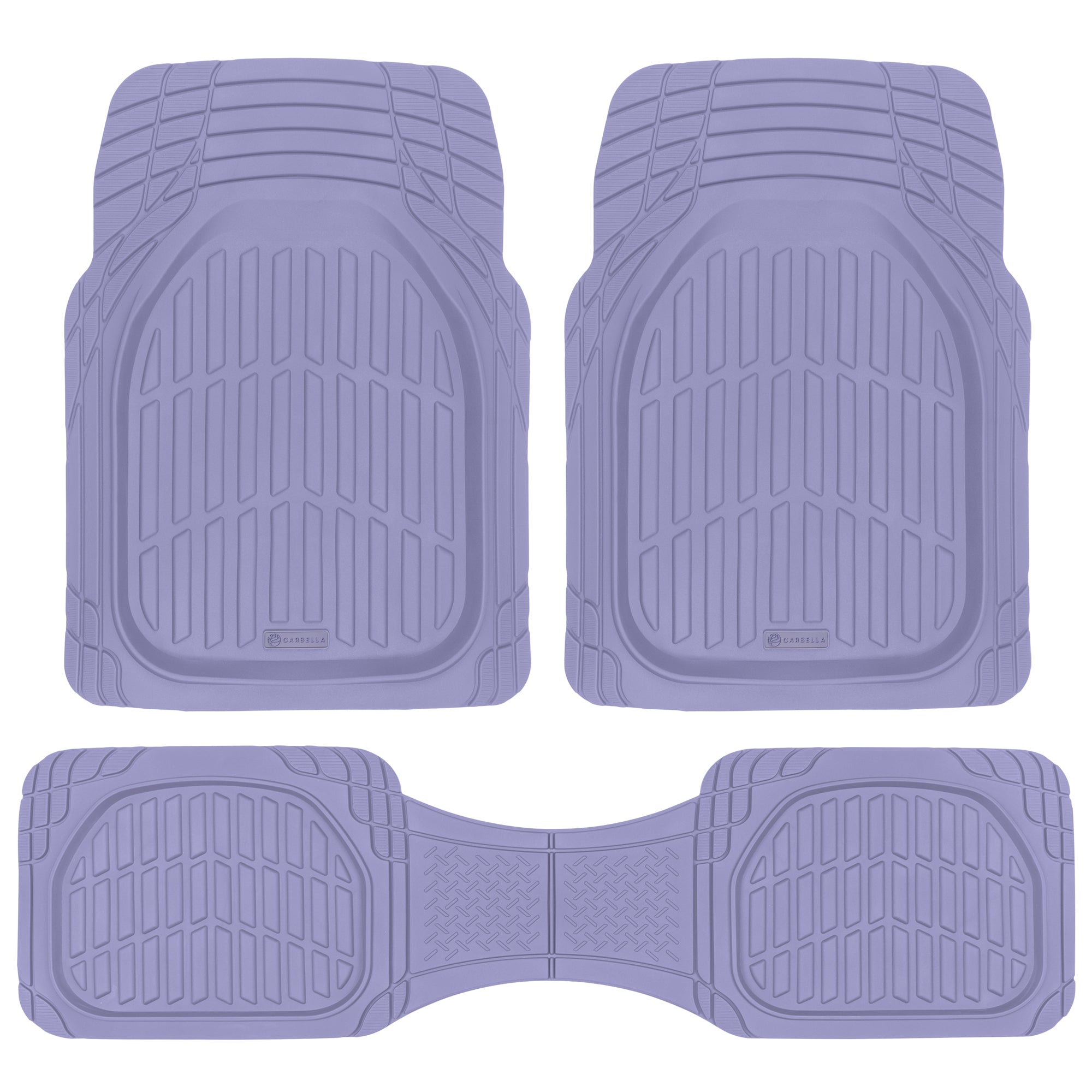 Carbella 3-Piece Front Floor Mats and Rear Floor Mats - Heavy Duty Deep Dish - Lavender