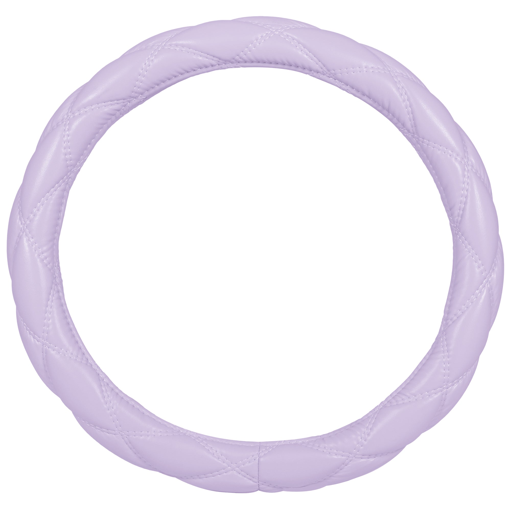 Carbella Purple Stitched Leatherette Steering Wheel Cover (Fits 14.5" - 15.5")