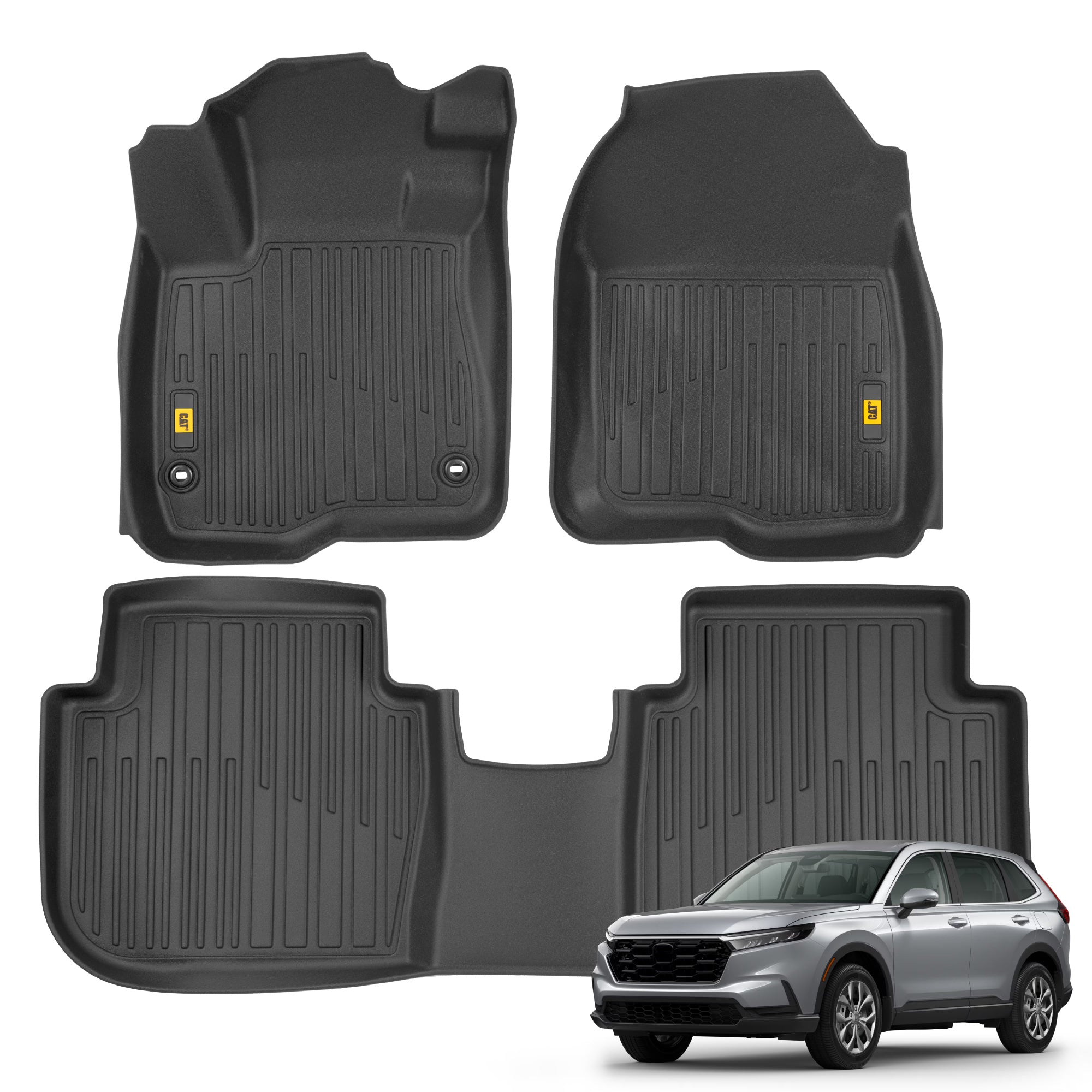 CAT® JustFit™ 3D Custom Fit Floor Mats for Honda CRV 2023, 2024 - Heavy Duty Floor Liner Protection Laser Measured, Honda CRV Accessories, Car Liner