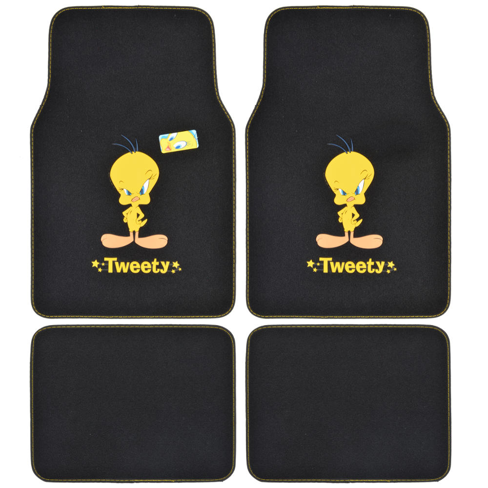 Warner Bros Looney Tunes 4-Piece Tweety Bird Front Floor Mats and Rear Floor Mats