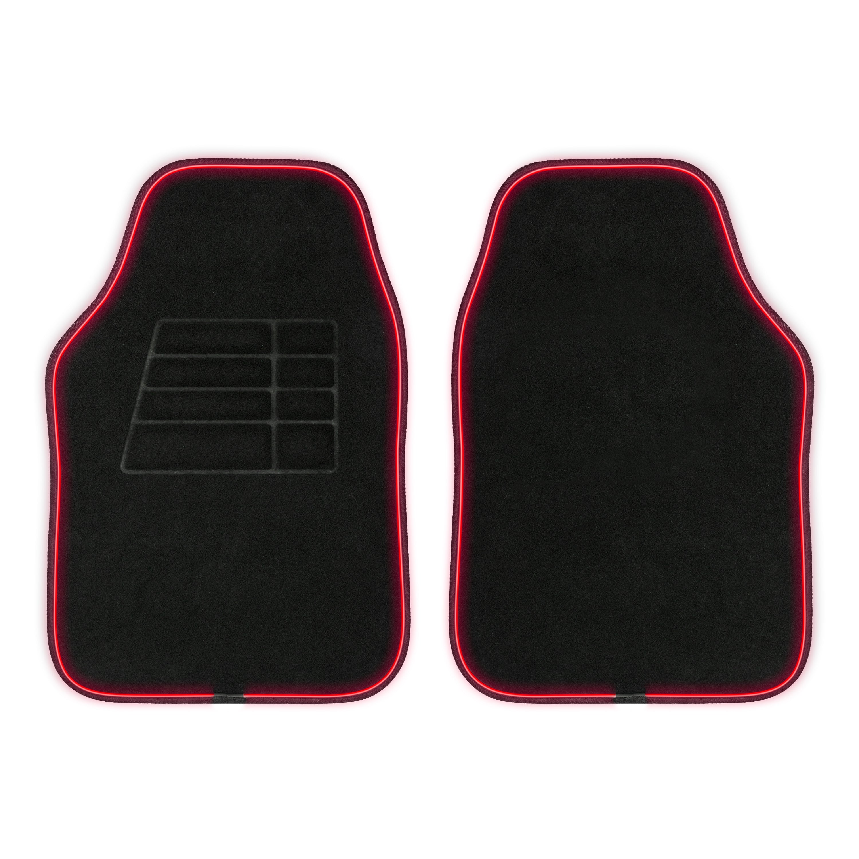 MotorTrend 2-Piece RGB LED Front Floor Mats, 16 Colors 4 Light Modes