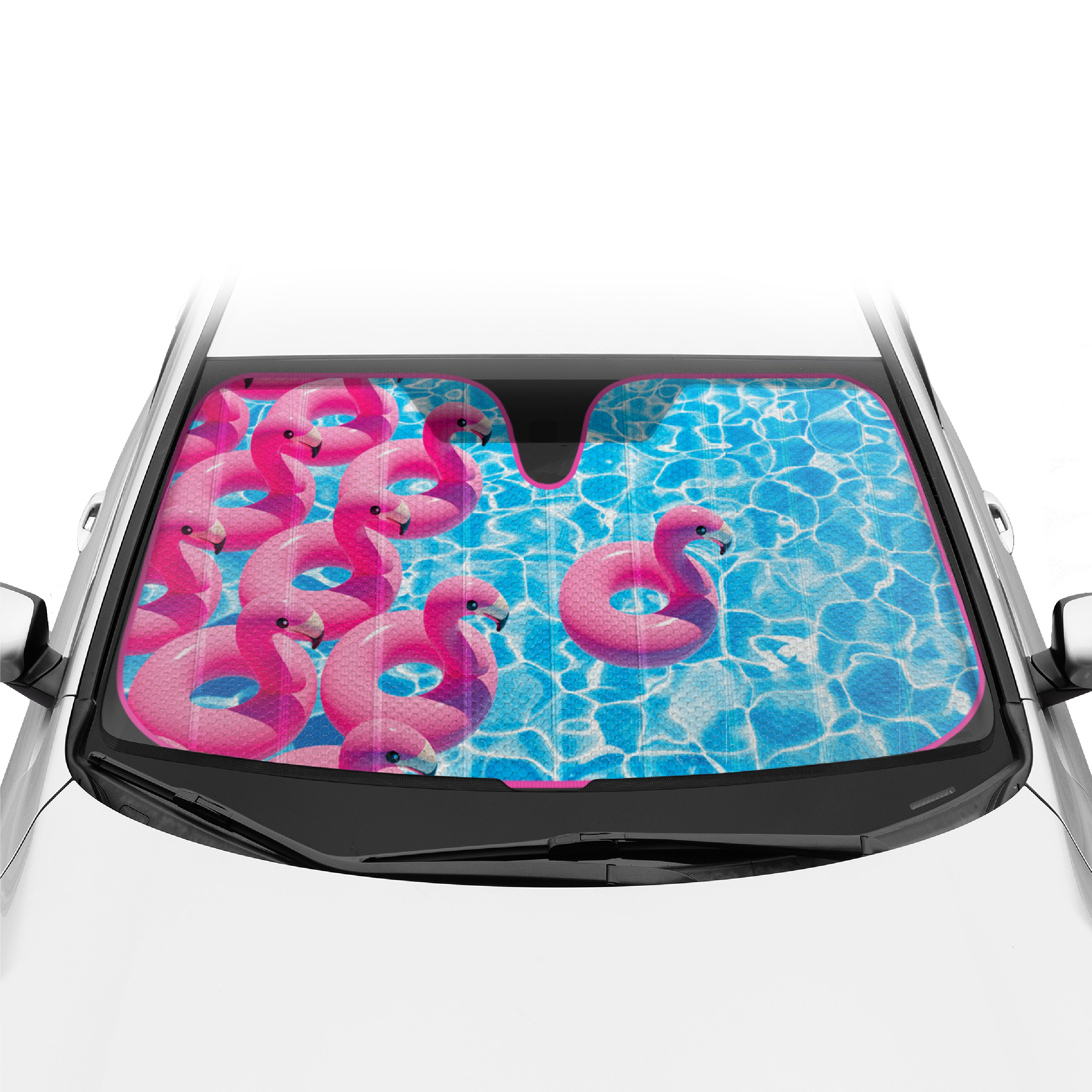 BDK Pink Flamingo Front Windshield Sunshade (58" x 27")