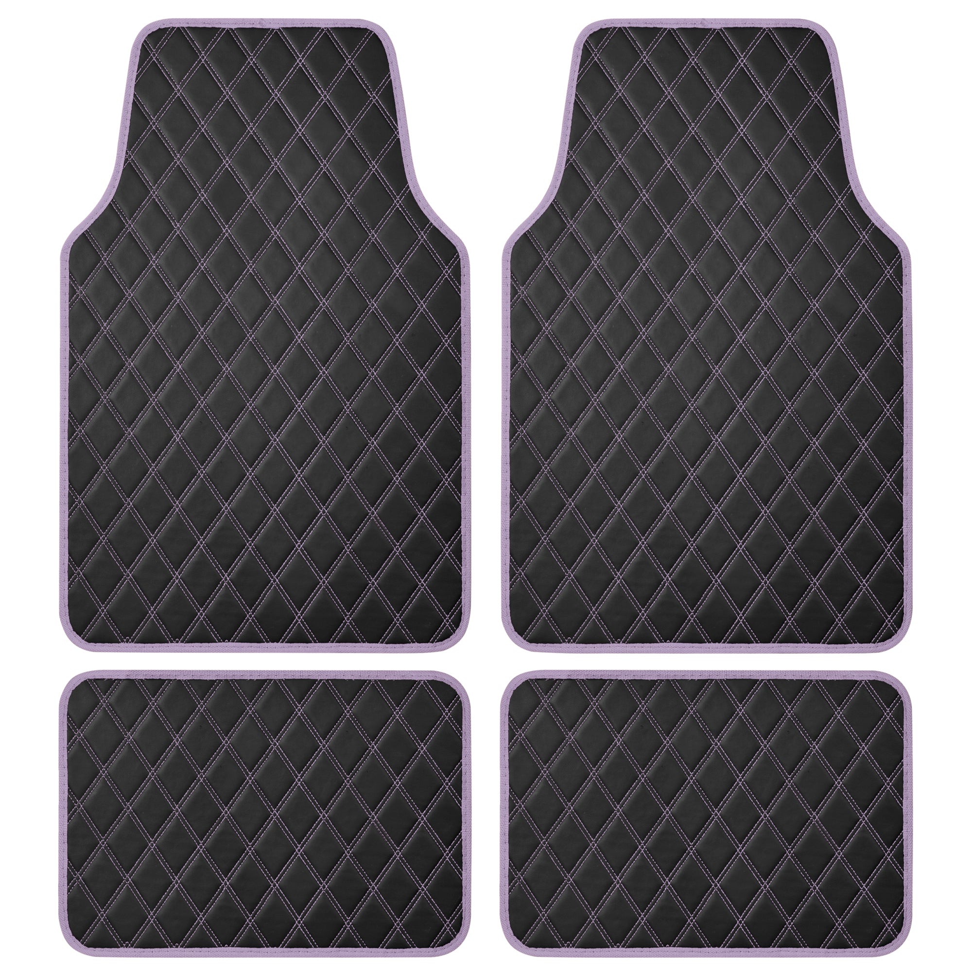 Carbella 4-piece DiamondLuxe Front Floor Mats and Rear Floor Mats - Purple