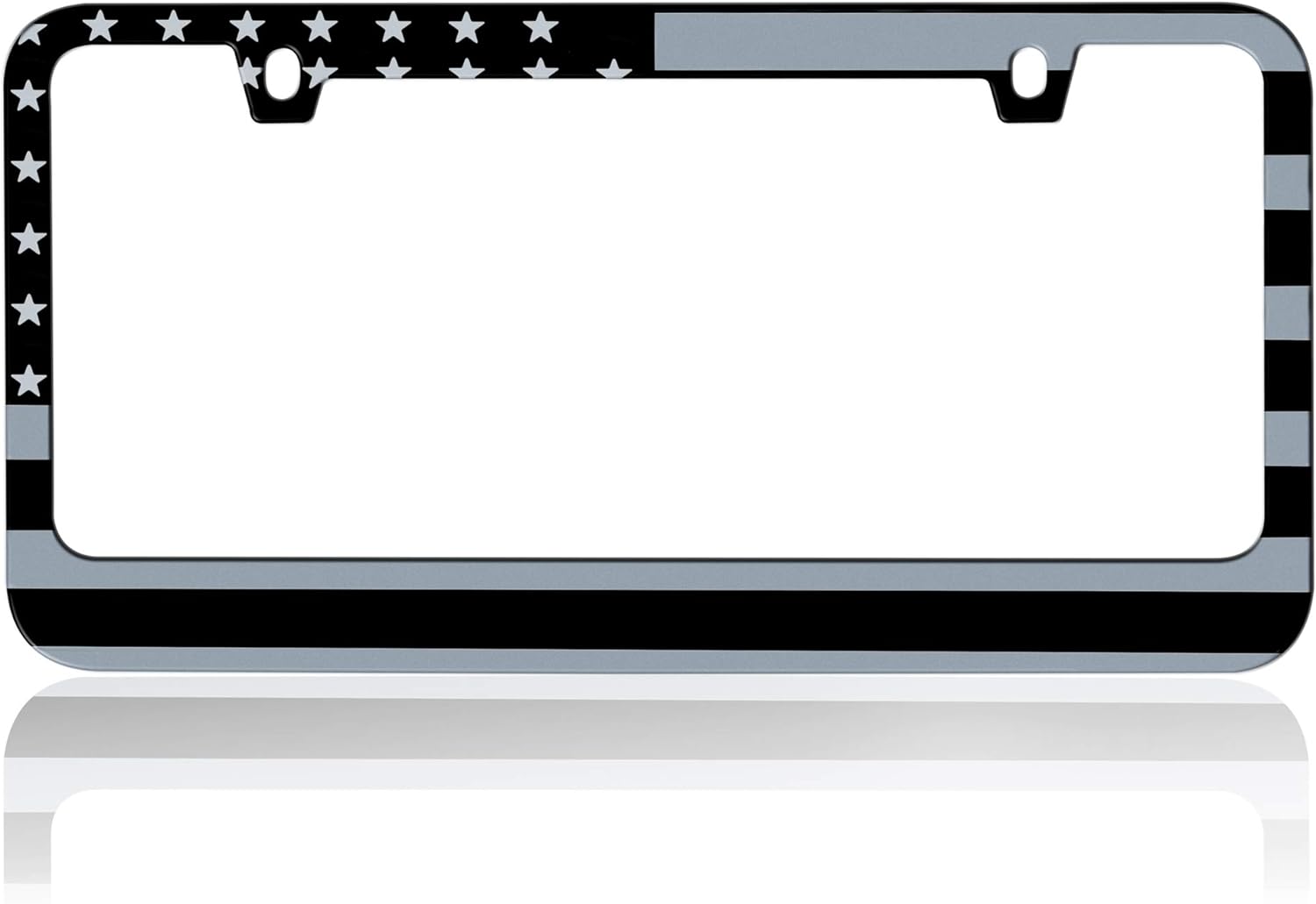 BDK Heavy Duty Rust-Proof Stainless-Steel Metal Plated License Plate Frame Universal Size for Car Truck SUV