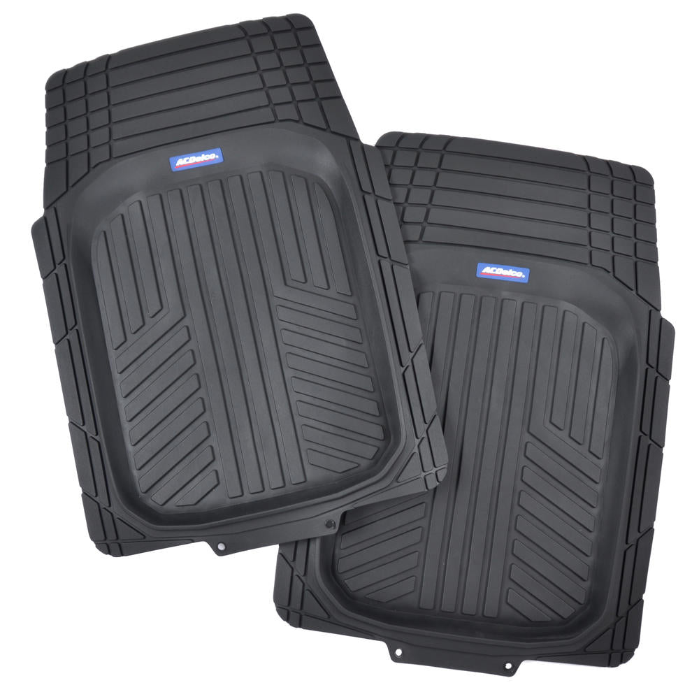 ACDelco ACMT-934-BK Deep Dish Rubber Floor Mats - Heavy Duty Performance for Car, Truck, SUV - 4-Piece Set - Thick, Odorless & All Weather, Black, 1 Pack