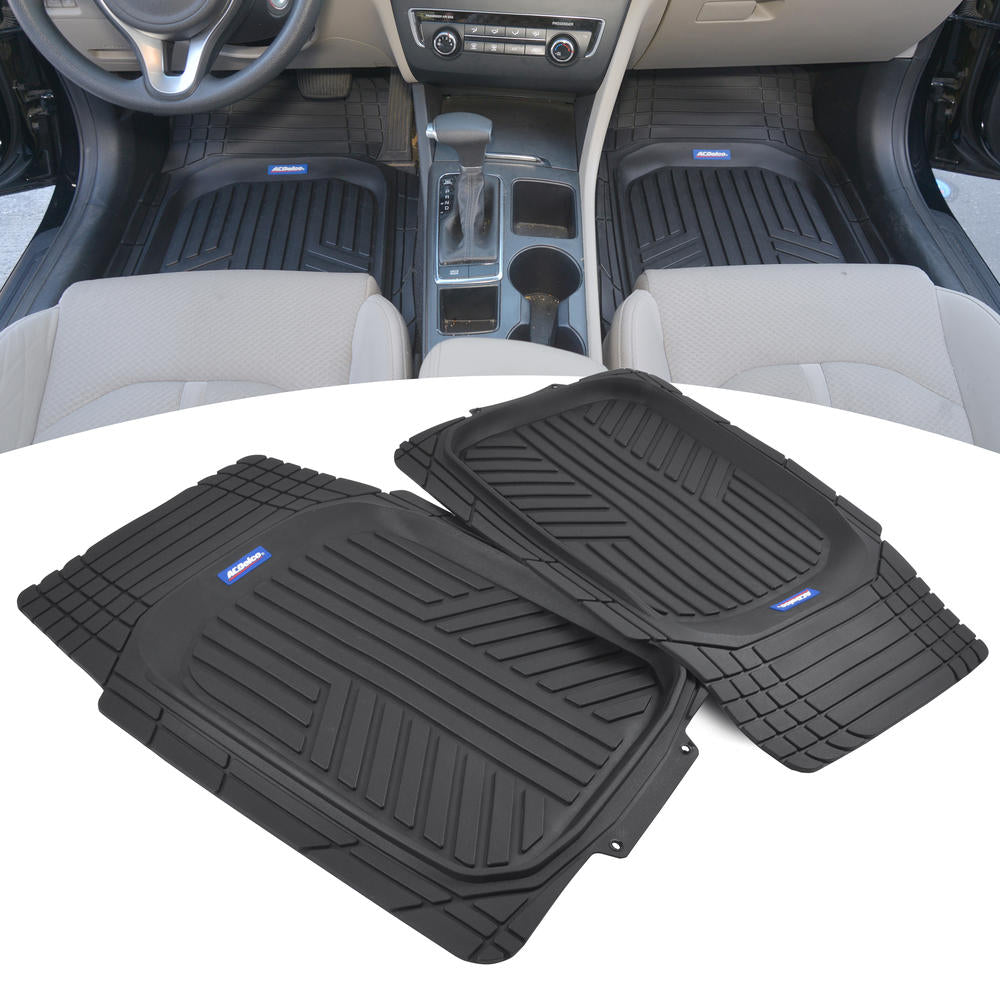 ACDelco ACMT-934-BK Deep Dish Rubber Floor Mats - Heavy Duty Performance for Car, Truck, SUV - 4-Piece Set - Thick, Odorless & All Weather, Black, 1 Pack