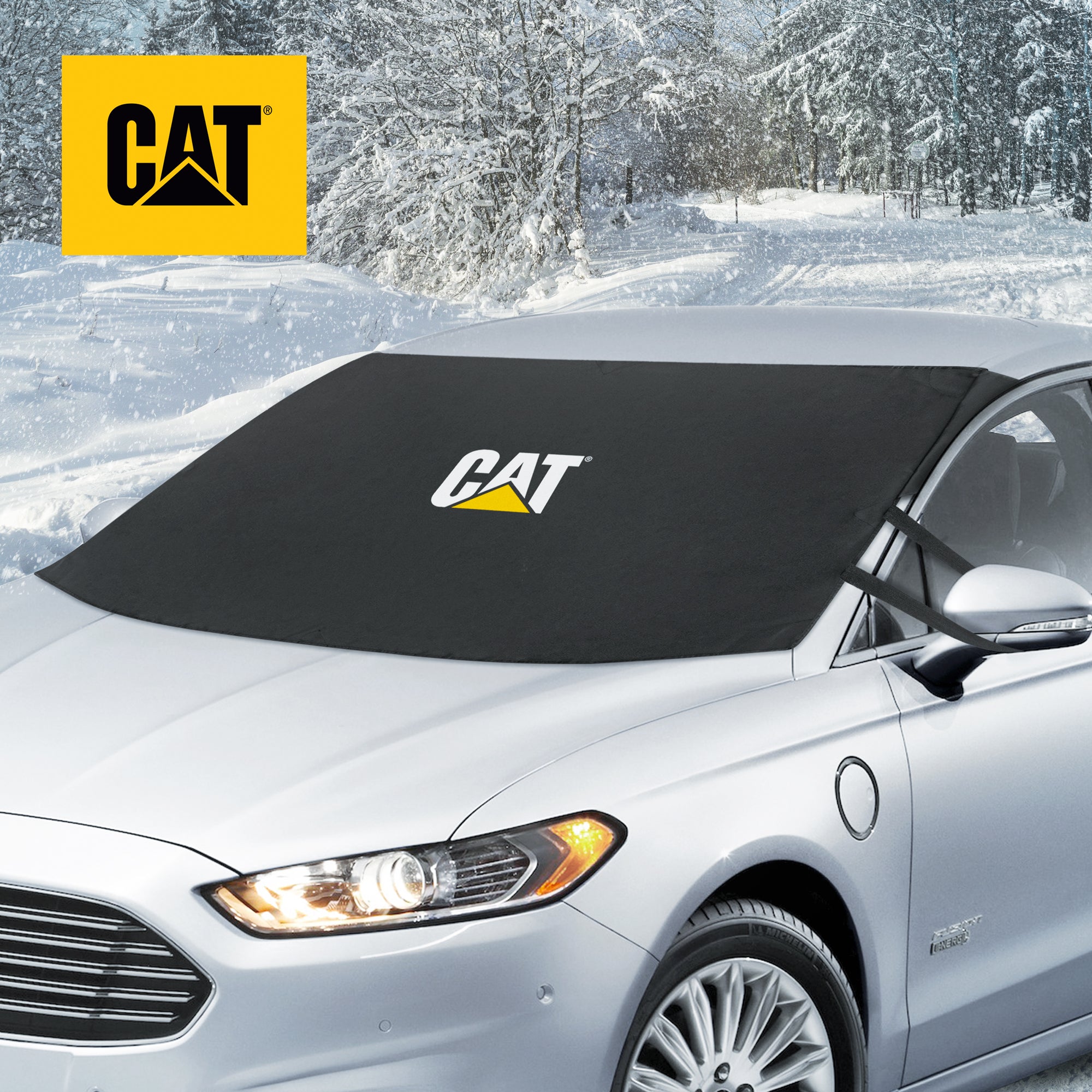 CAT® Windshield Snow Cover, Toughest Car Frost Protector for Ice & Sleet, Weatherproof for Winter, Includes Anti-Theft Straps, Freeze Protector for Auto Car Truck Van SUV, Wide Size 78"x45" inch