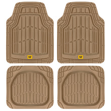 Load image into Gallery viewer, Cat® ToughRide Heavy-Duty 4 Piece Rubber Floor Mats For Car Truck Van SUV, Beige - Premium Trim to Fit Car Floor Mats, All Weather Deep Dish Automotive Floor Mats, Total Dirt Protection