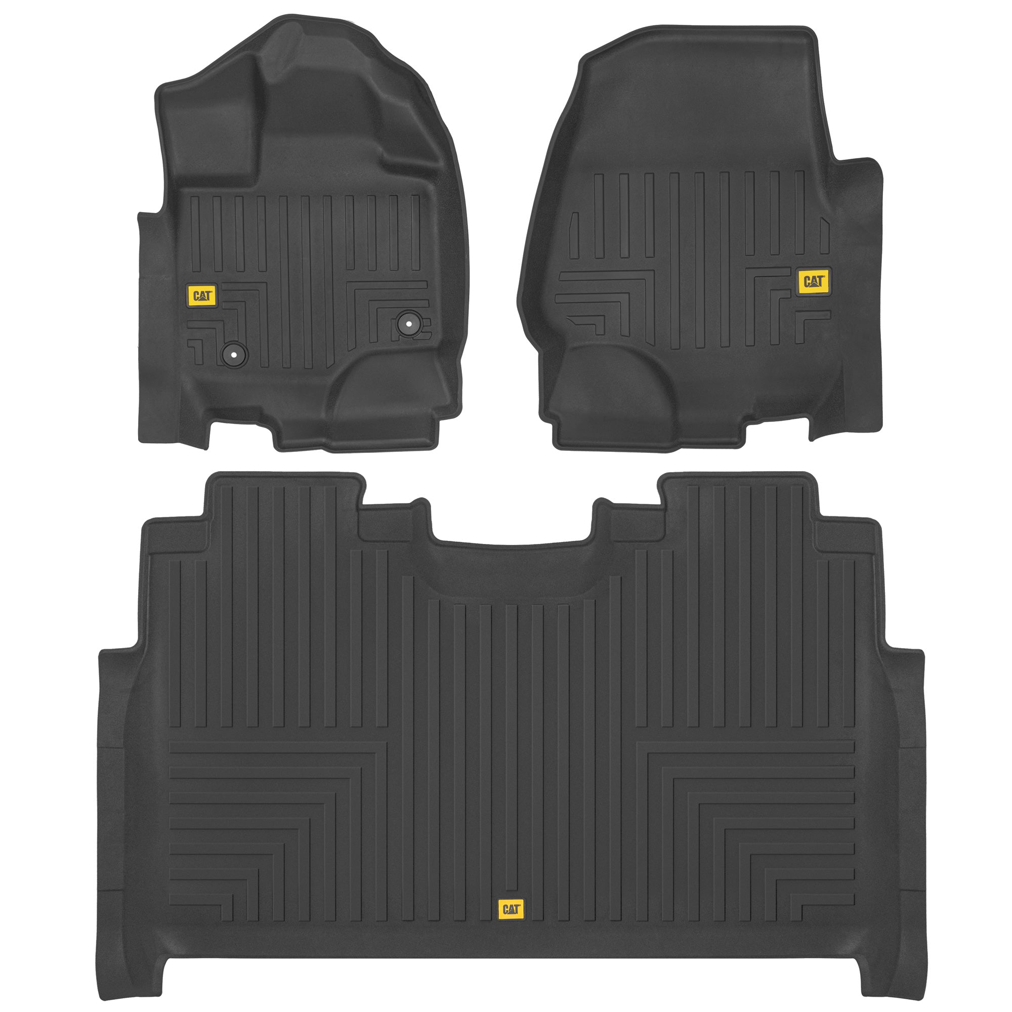 Cat® Floor Mats for 2015-2022 Ford F-150 SuperCrew Cab, Front & Rear, All Weather Protection 3D Contour Fit Liners, Black, (CAMT-3103)