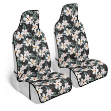 Load image into Gallery viewer, Carbella White Tropical Floral Car Seat Covers, 2 Pack Flower &amp; Palm Leaves Front Seat Covers for Cars Trucks SUV, Car Accessories for Women