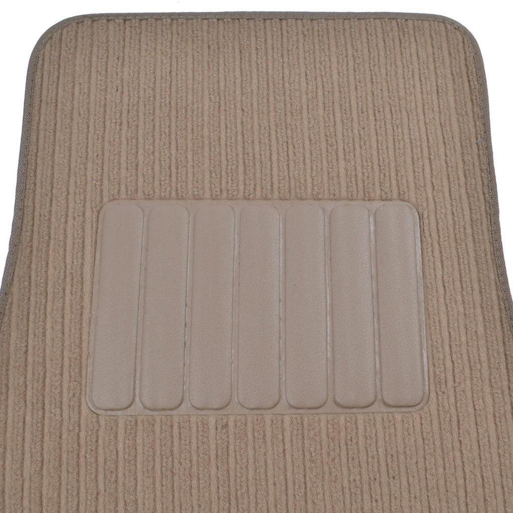 BDK Corduroy Ribbed Carpet Floor Mats for Car Auto - 4pc Set - Front/Rear Coverage Thick Liners