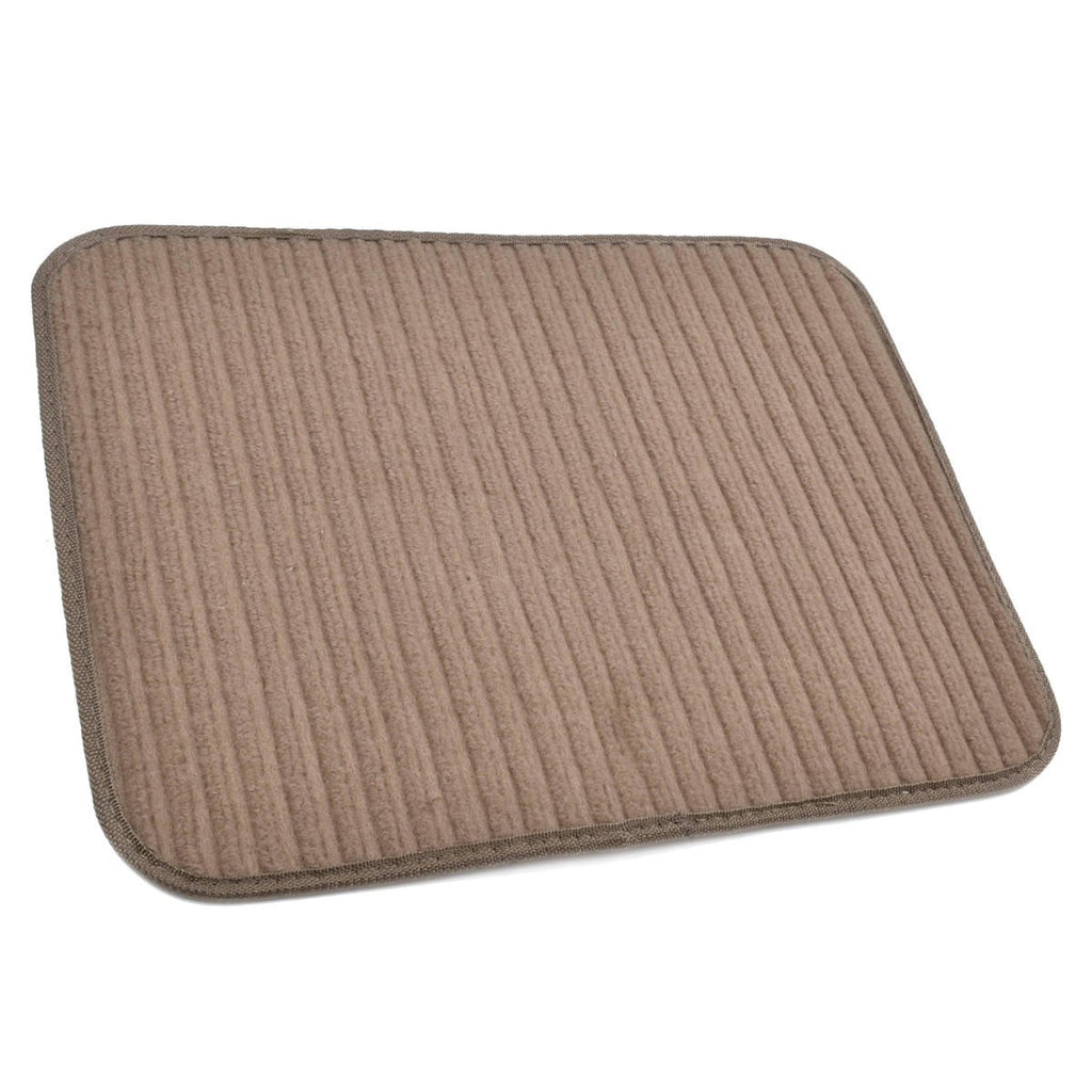 BDK Corduroy Ribbed Carpet Floor Mats for Car Auto - 4pc Set - Front/Rear Coverage Thick Liners