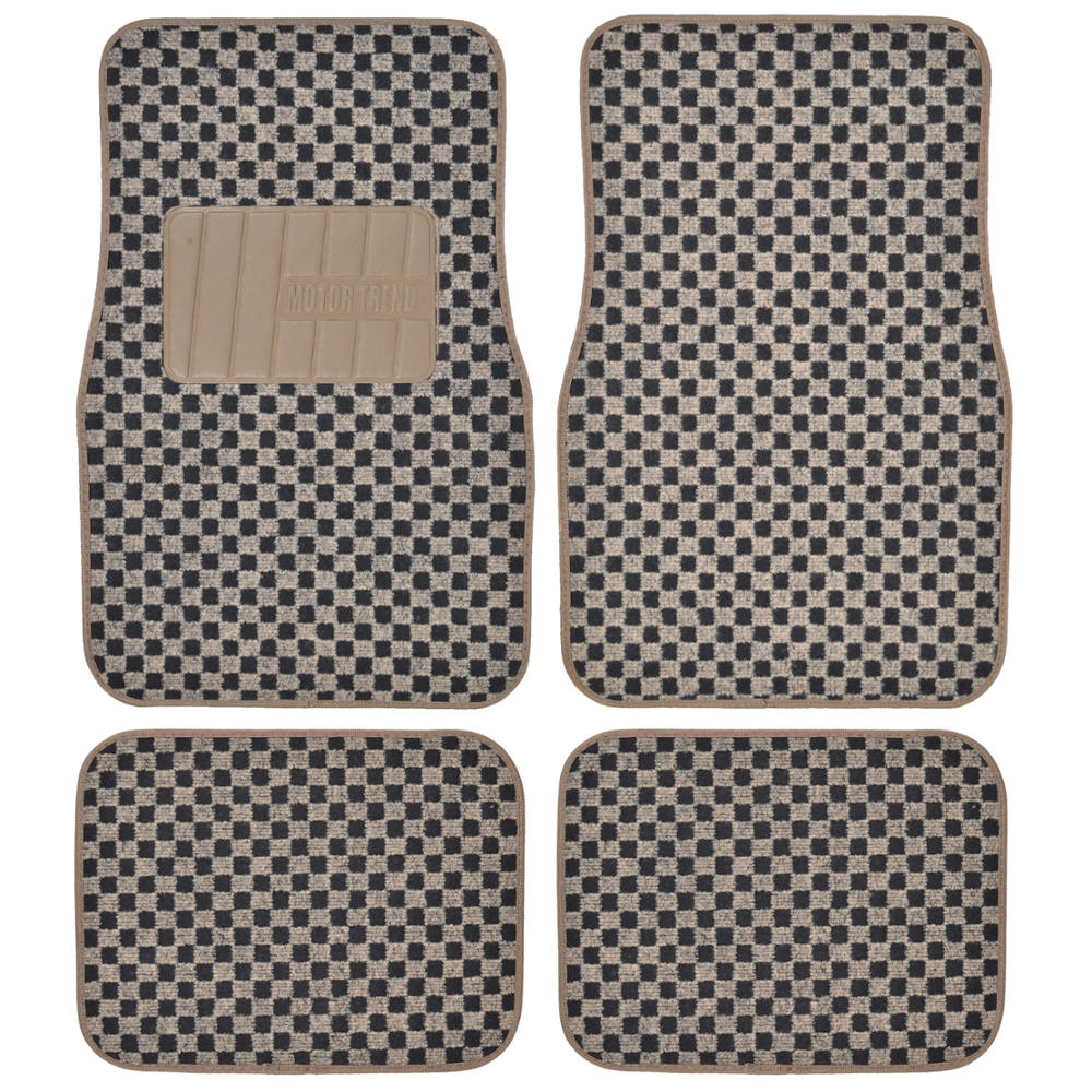 Premium Thick Plush Carpet Car Van SUV & Truck-Heavy Duty Woven Berber Style Floor Mat-4 Piece
