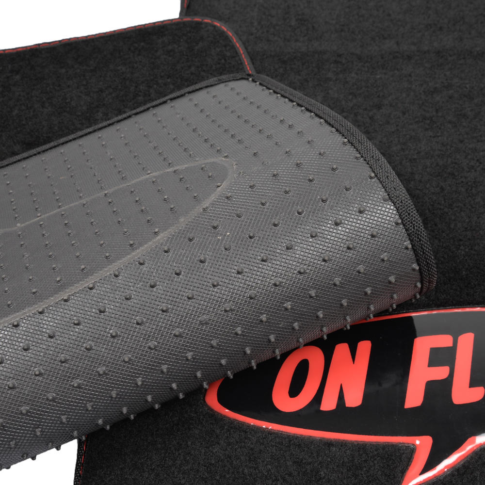 "On Fleek" Logo Embossed Carpet Car Floor Mats - 4pc Set - Art & Design Series